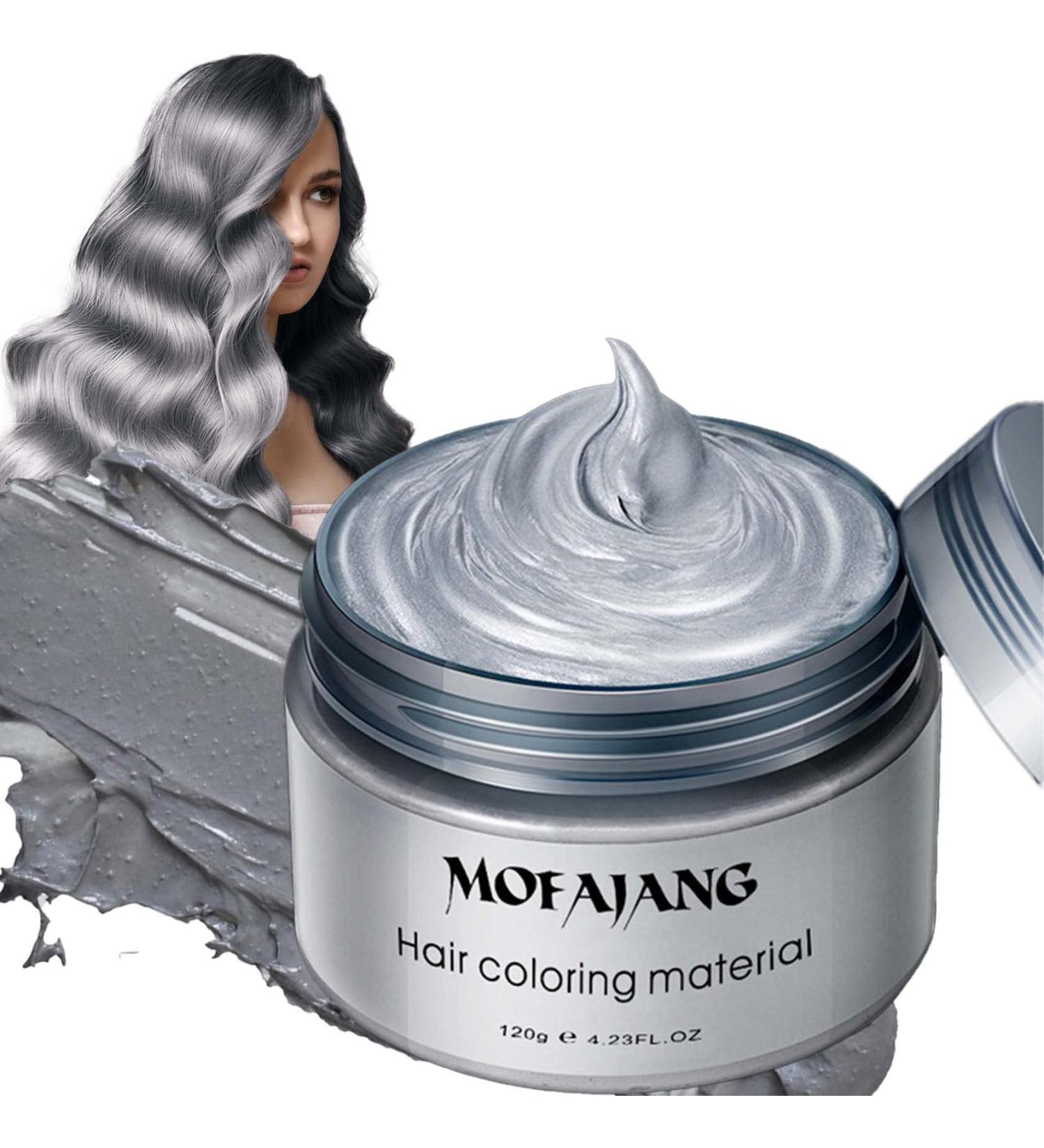 Silver Gray Hair Wax Pomade - Long Lasting Washable Temporary Color for Party Cosplay & Date | Non-Greasy Matte Styling Wax - Buy Online on GoSupps.com