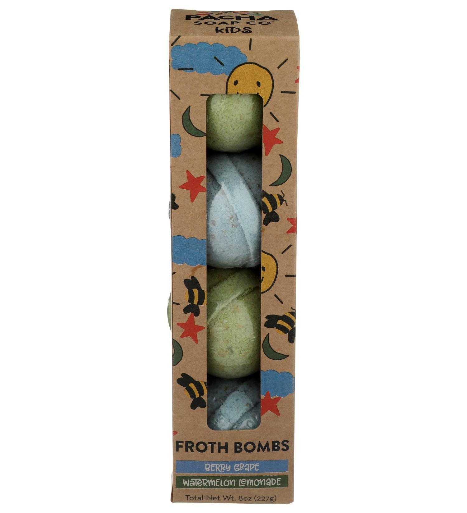 PACHA SOAP Watermelon Grape Froth Bomb Set  4 CT