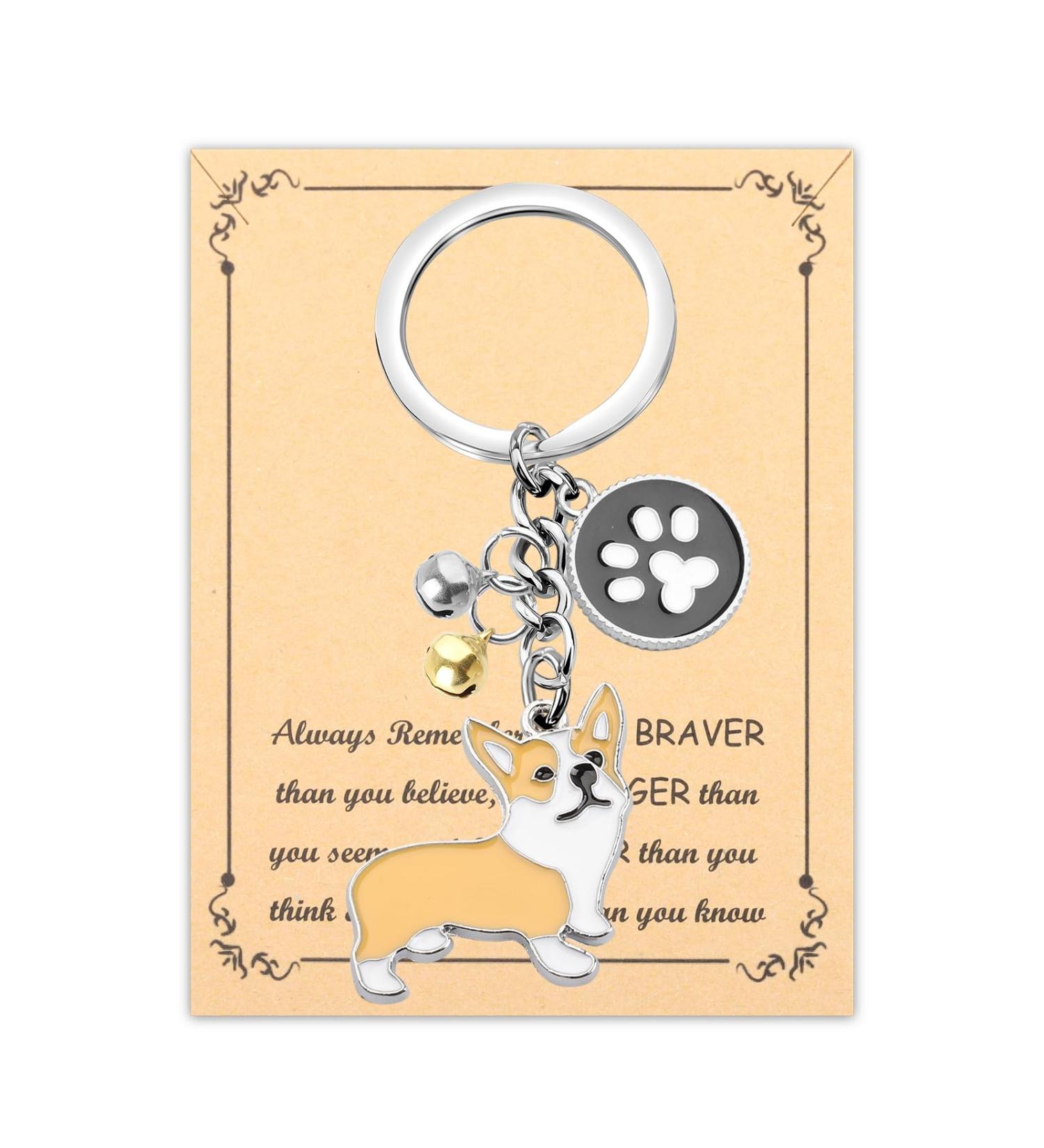 ENSIANTH Dog Keychain Gifts | Perfect Puppy Paw Print Keyring for Dog Lovers Owners & Moms - Buy Online on GoSupps.com