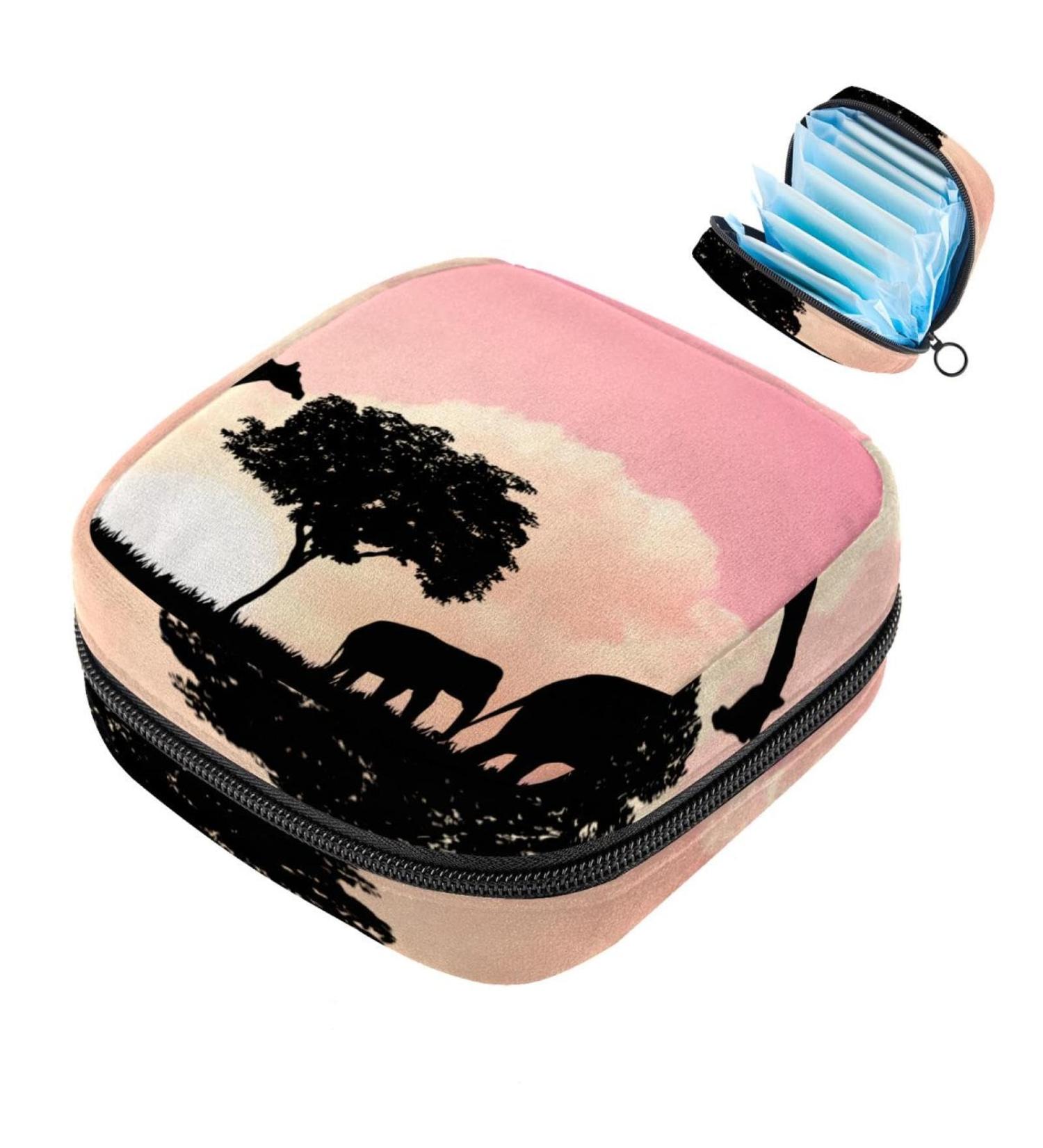Large Elephant Giraffe Storage Bags for Women's Bandages & Menstrual Cups - Colorful Zippered Inserts for Tampons Panty Liners & Period Care - Buy Online on GoSupps.com