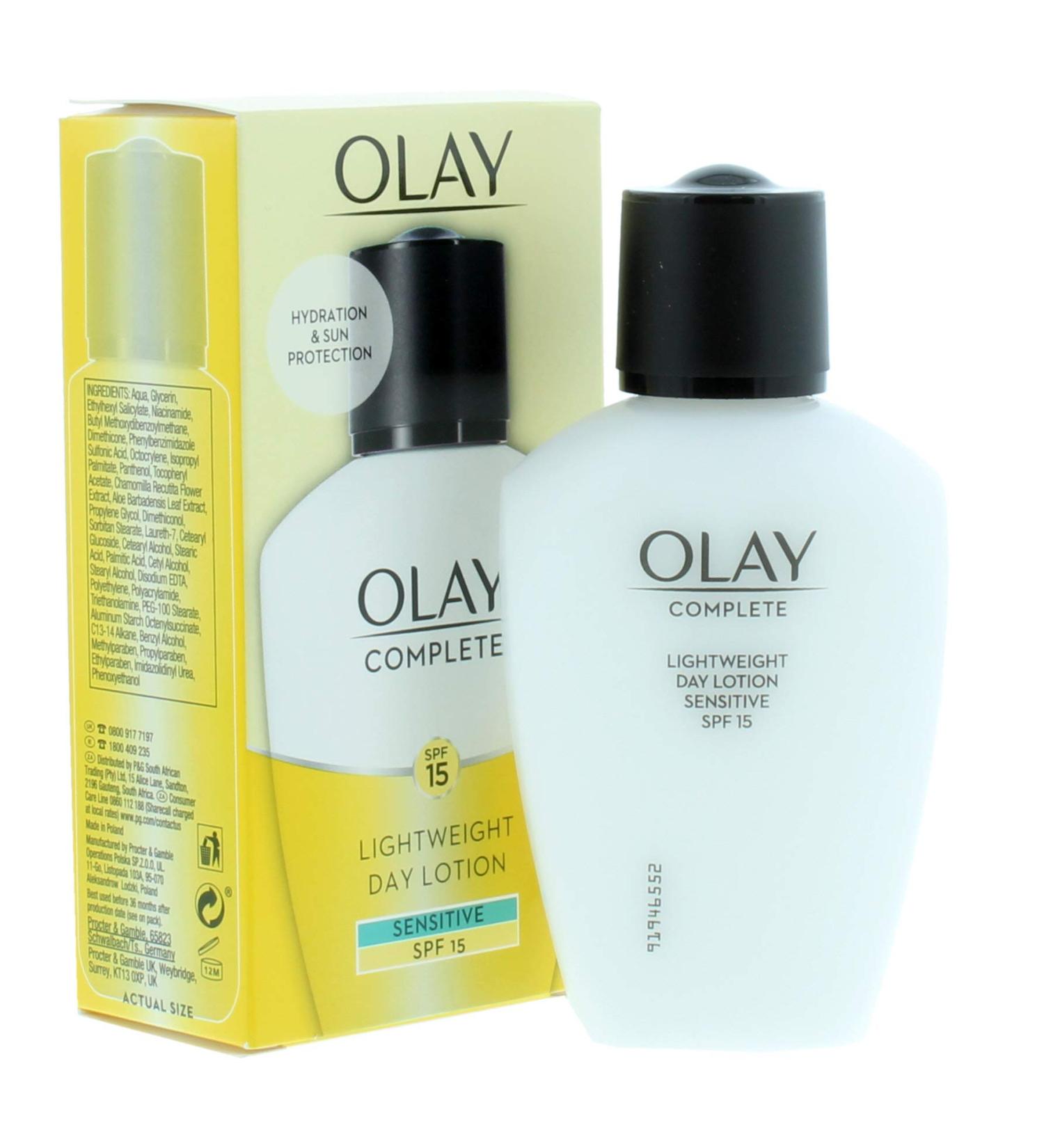 Olay SPF15 Complete Sensitive Lightweight 3-in-1 Day Fluid Moisturizer 100ml - Buy Online on GoSupps.com