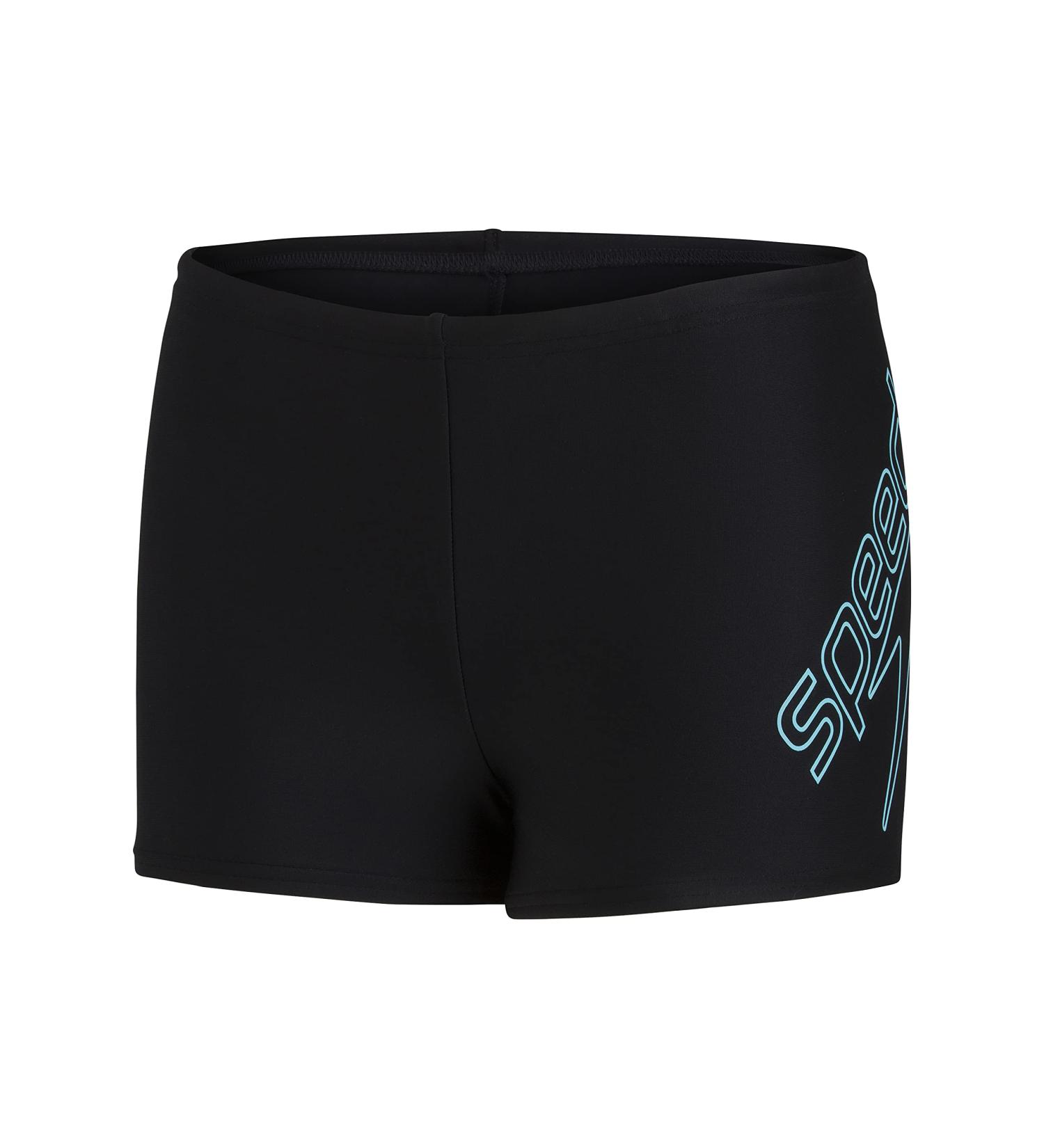 Buy Speedo Boys Boom Logo Placement Aquashort 13-14 Years - Black/Light Adriatic | Fast International Shipping - Buy Online on GoSupps.com