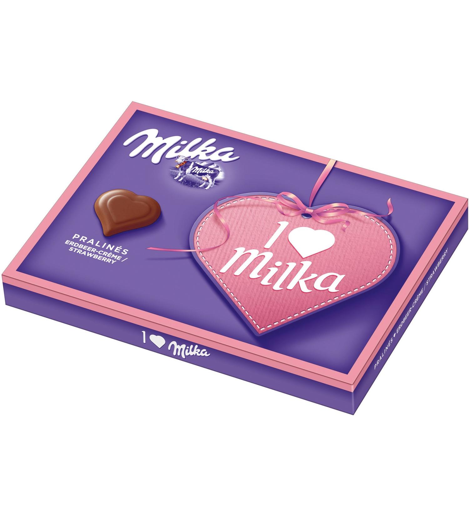 Buy Milka I Love Milka Strawberry-Cr me Chocolates - 10 Pack (110g Each) | International Shipping - Buy Online on GoSupps.com