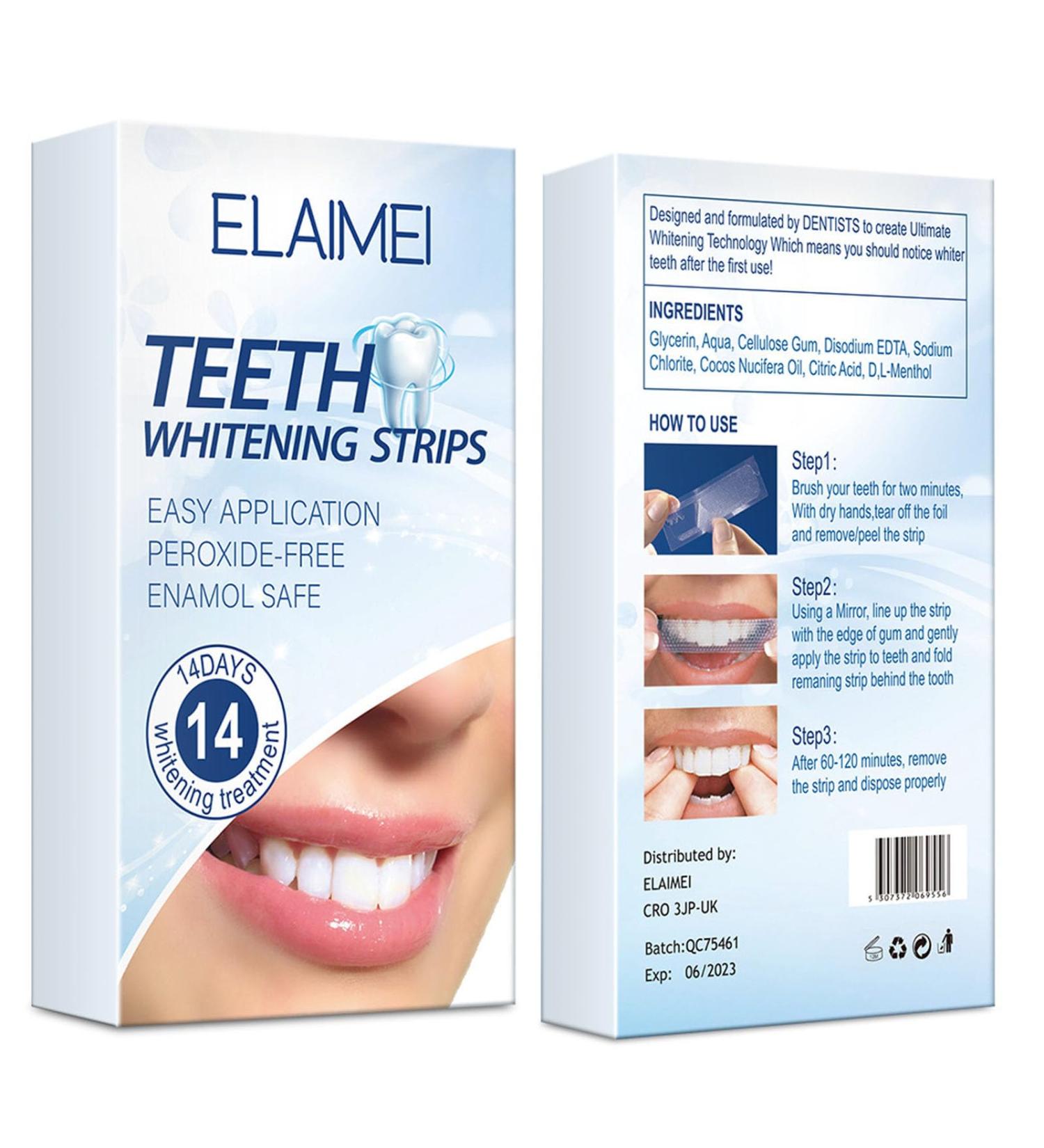 Teeth Whitening Strips Natural Plant-Based Cleaning Strips (28 Strips)