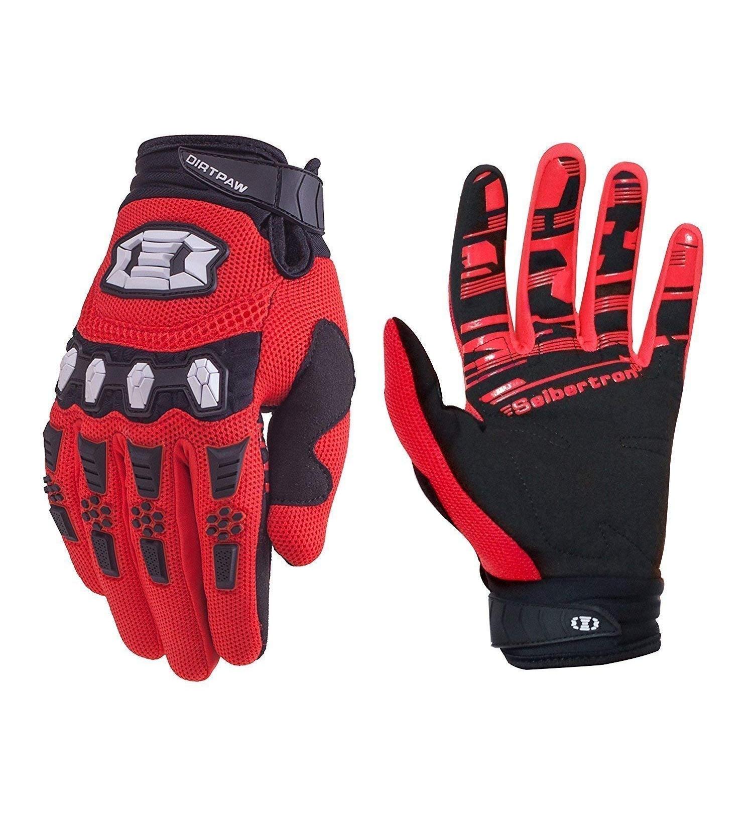 Seibertron Dirtpaw Touch Screen Gloves for Kids & Adults - BMX MX MTB Cycling Gloves - Red Racing Gloves for Motocross & ATV - Buy Online on GoSupps.com
