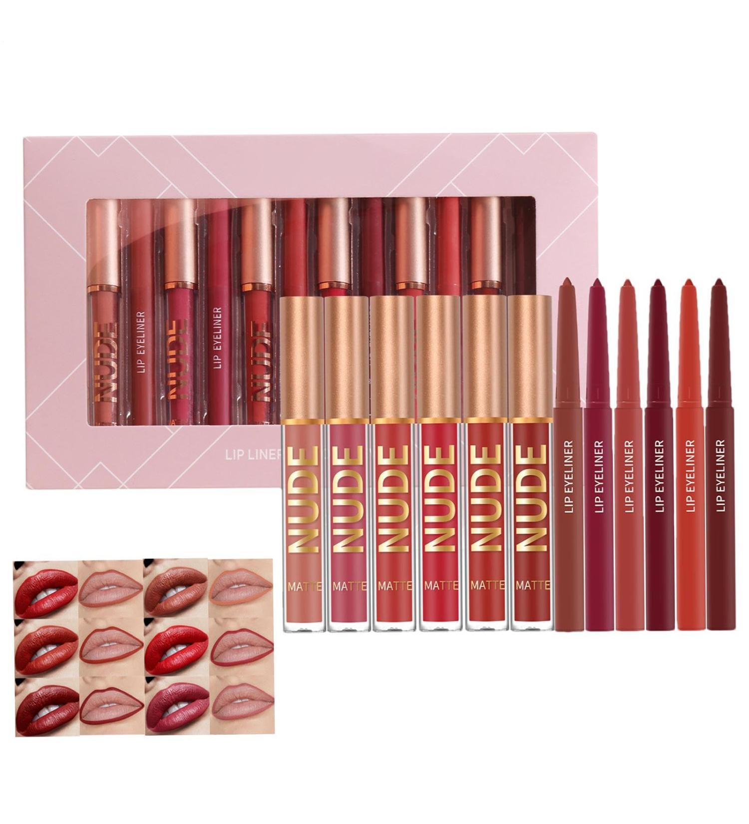 Generisch Women's Lipstick - 6 Colors - Waterproof - Matte - With 6 Lip Liners - Water-Resistant Lip Color - For Women Girls Parties Makeup Beauty Dates - Buy Online on GoSupps.com