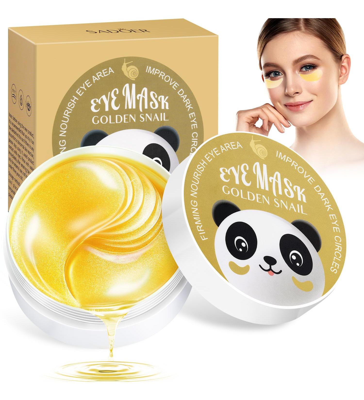 60 Golden Snail Eye Pads with Collagen - Anti-Aging Eye Mask for Dark Circles Puffiness & Wrinkles - International Shipping Available - Buy Online on GoSupps.com