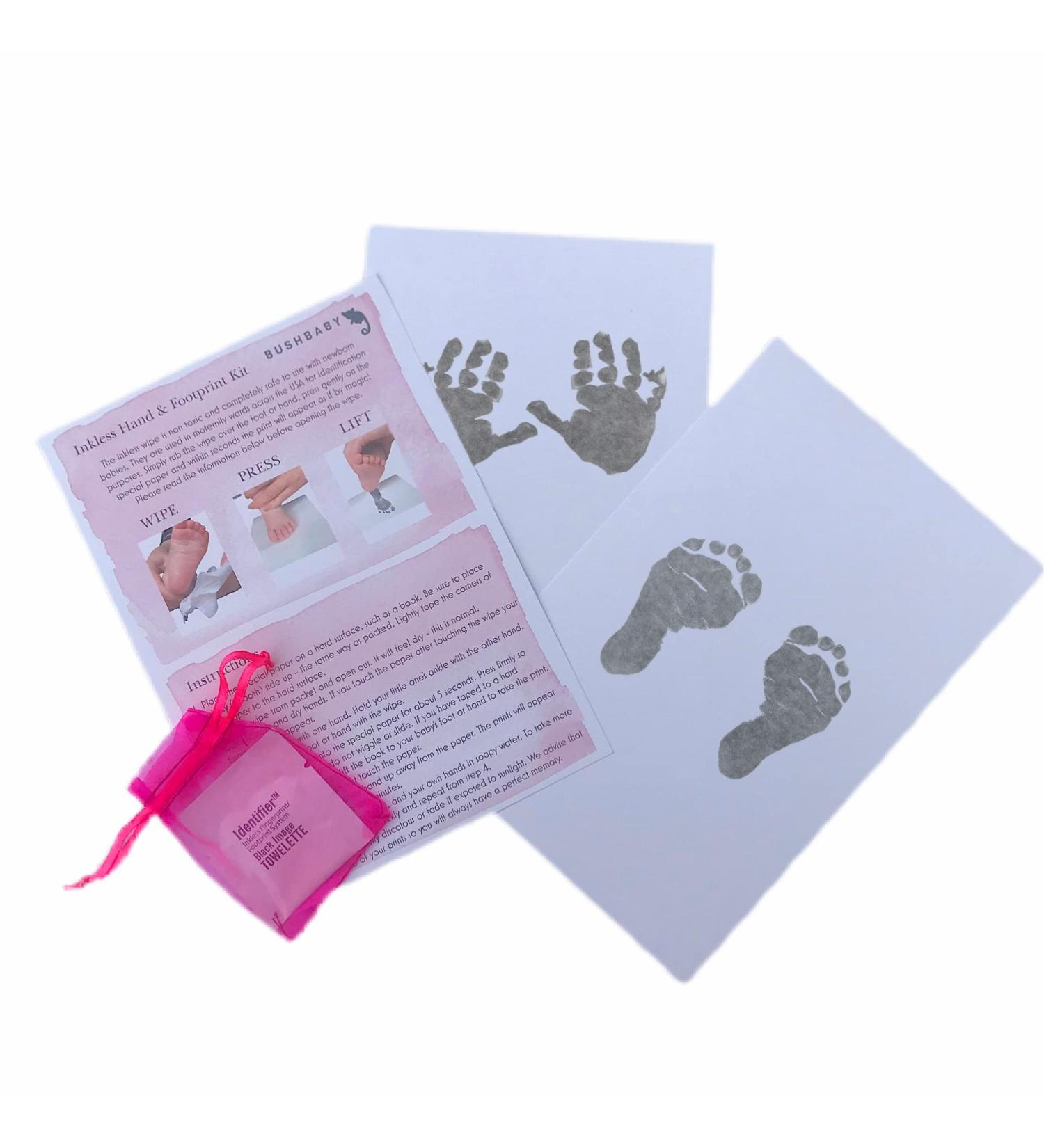 BUSHBABY Baby Hand and Footprint Kit | Inkless Prints for Newborn Keepsake | Baby Shower Gift for Expecting Moms | Pet Paw Print | Pink - Buy Online on GoSupps.com