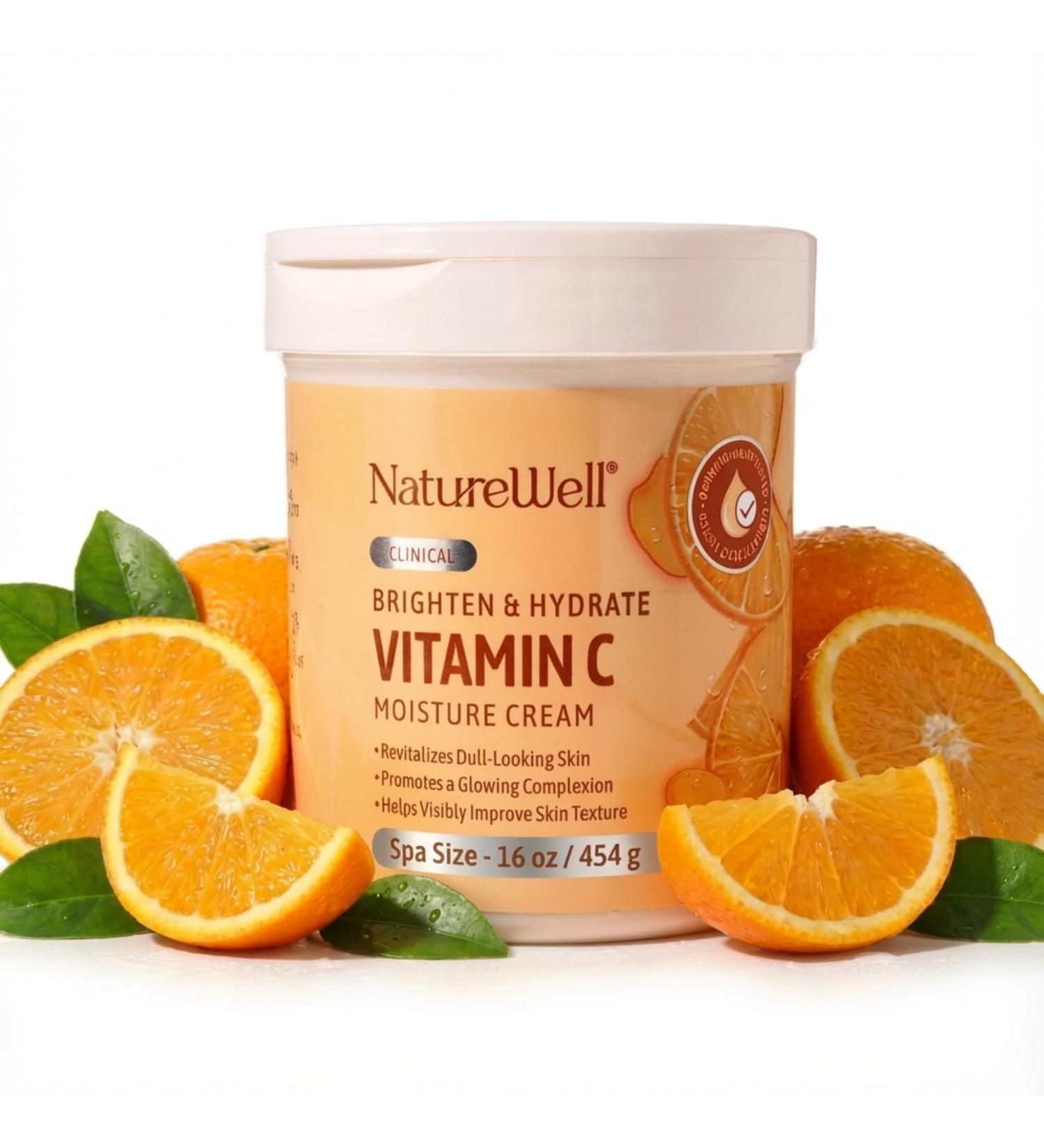 NATURE WELL Clinical Brighten & Hydrate Vitamin C Moisture Cream Skincare 2.0 for Face & Body Revitalizes Dull-Looking Skin Promotes A Glowing Complexion Helps Visibly Improve Skin Texture 16oz 16 Ounce (Pack of 1) - Buy Online on GoSupps.com