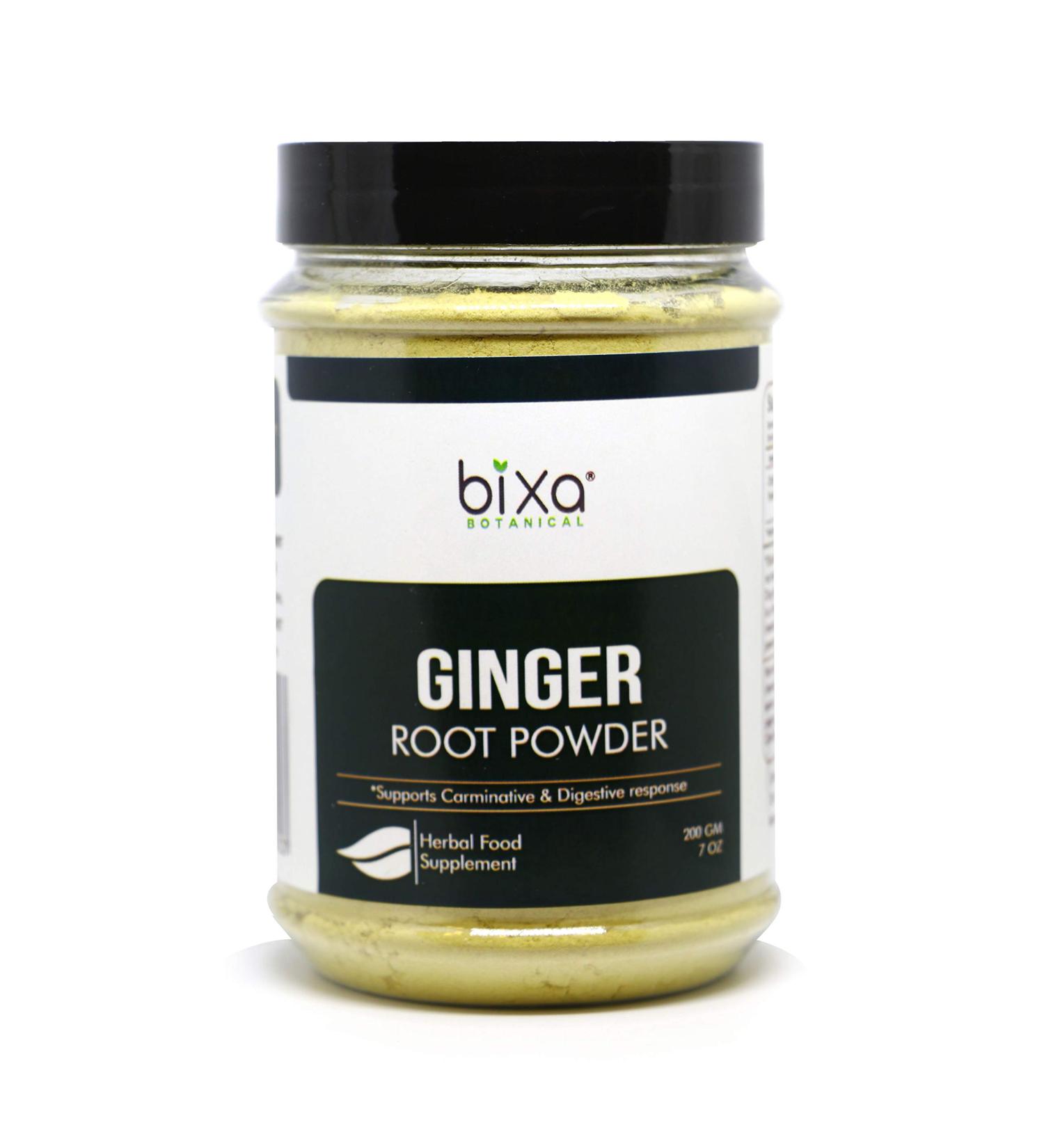 Ginger Powder 200GM | Natural Carminative & Digestive Supplement | Ayurvedic Herb for Sore Throat, Cold, Flatulence & Stomach Spasms - Buy Online on GoSupps.com