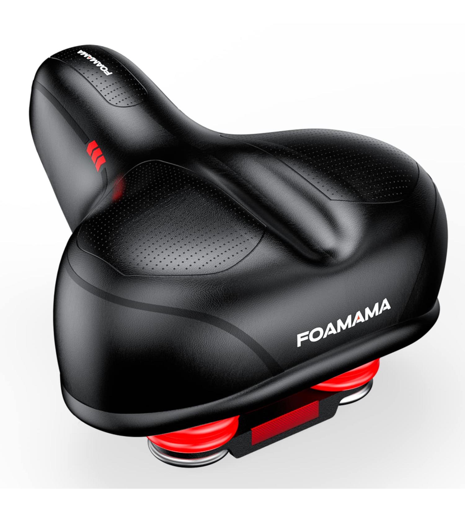 Foamama Comfortable Bike Seat for Peloton, Exercise, Road & Mountain Bikes - Dual Shock Absorbing Design - High-Density Foam - Men & Women Comfort - Buy Online on GoSupps.com
