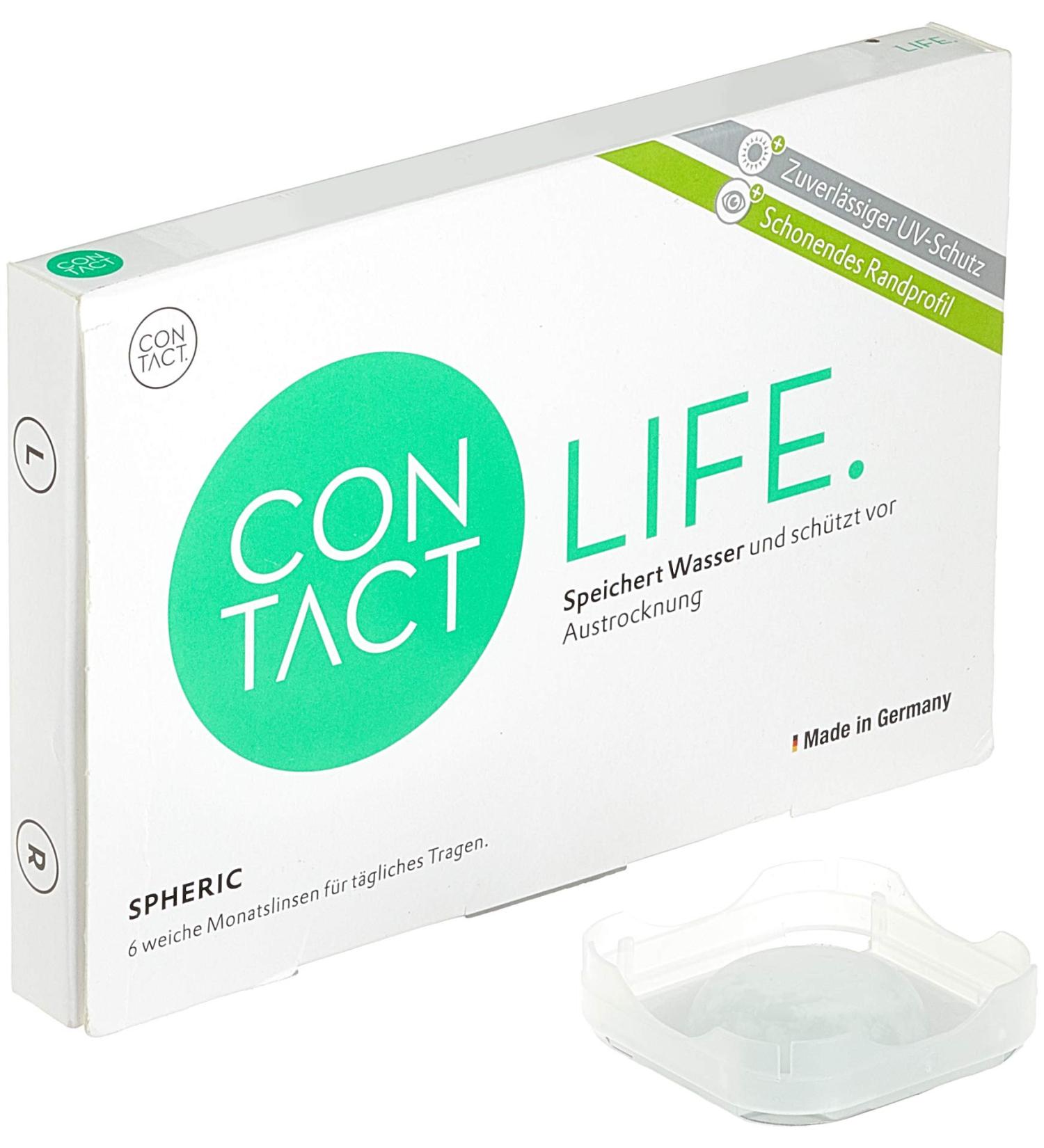 Contact Life Natural Monthly Lenses - 6 Pieces BC 8.90mm Dia 14.20mm -5.75 Dioptria - Soft Contact Lenses for Clear Vision - Buy Online on GoSupps.com