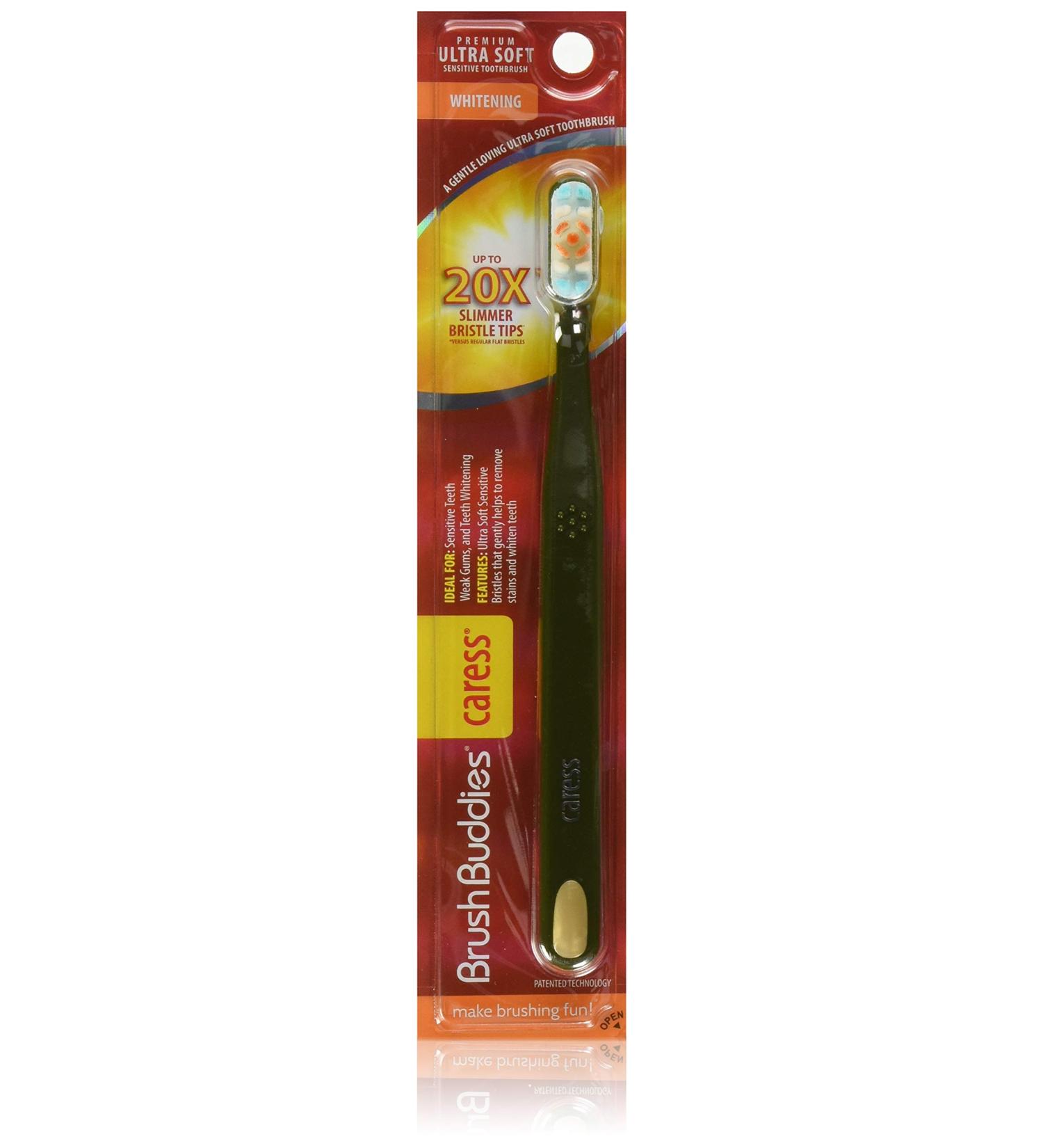 Brush Buddies Caress Whitening Manual Toothbrush - Soft Bristles for Sensitive Teeth and Gums - Buy Online on GoSupps.com