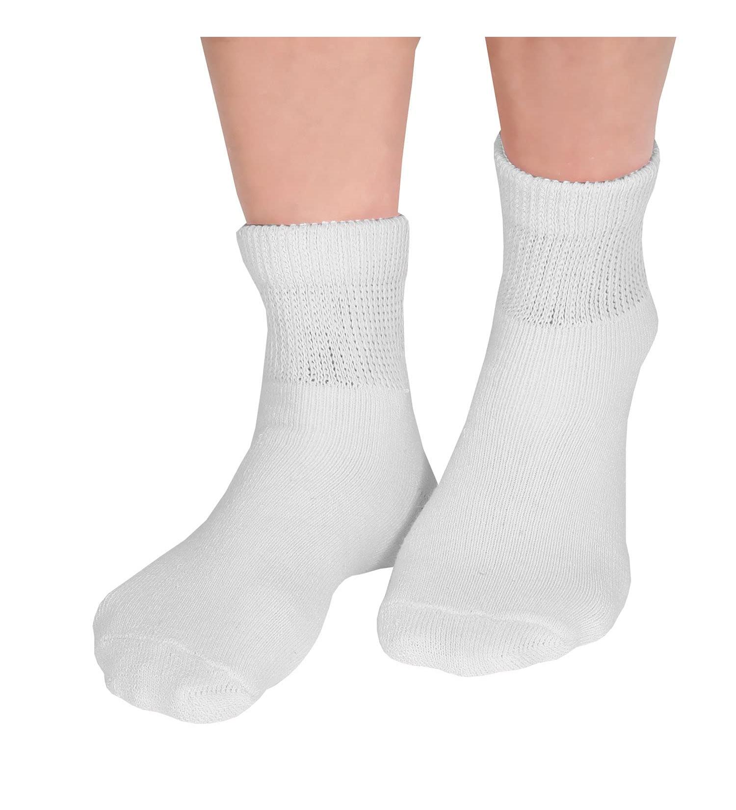 Garment Group Mens Diabetic Socks - 3 Pack Soft Ankle Length Footwear - White Regular White