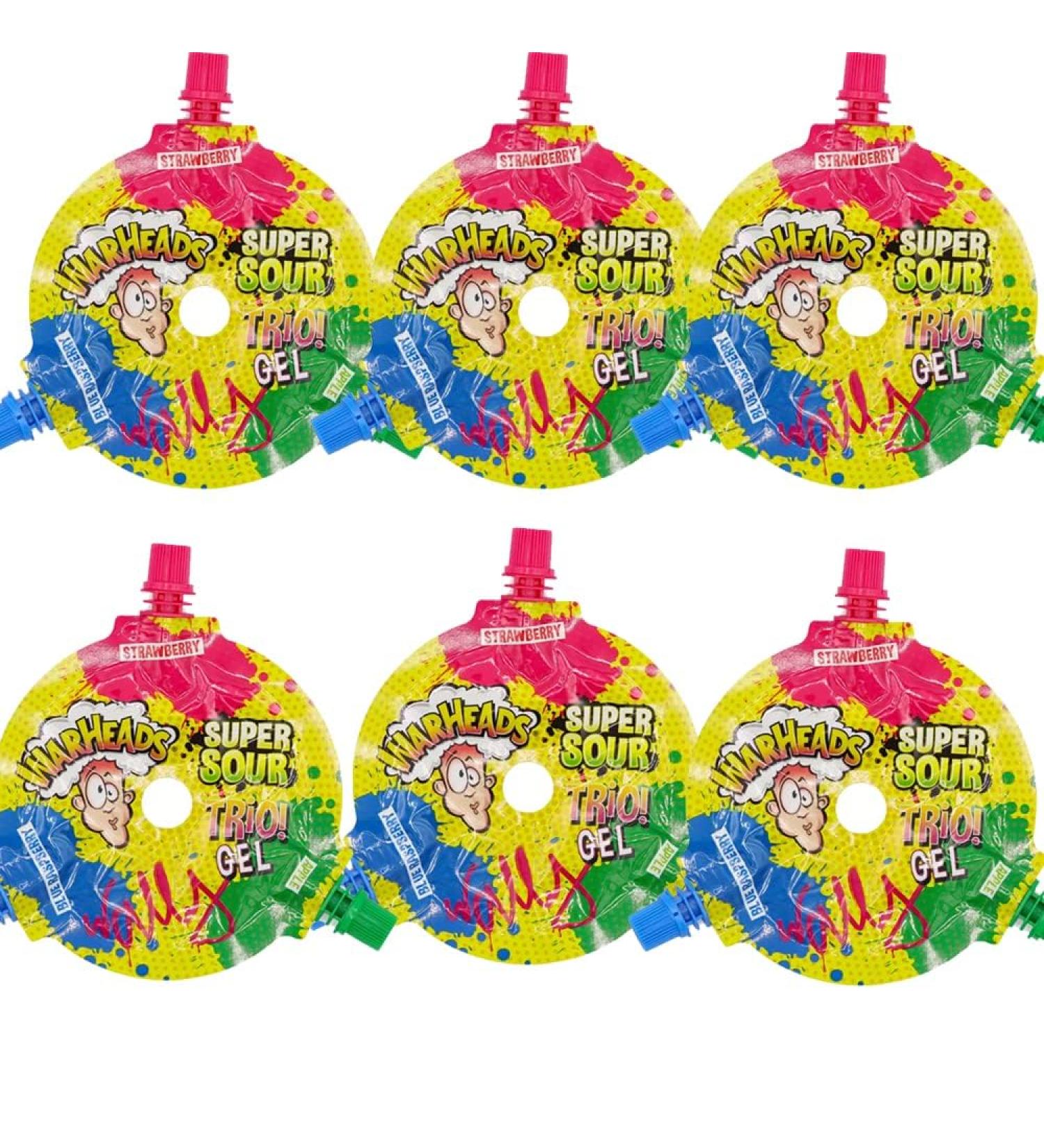 Warheads Super Sour Trio Gel Wheel 51g - Sour fruit flavoured gel candy (06 Packs)