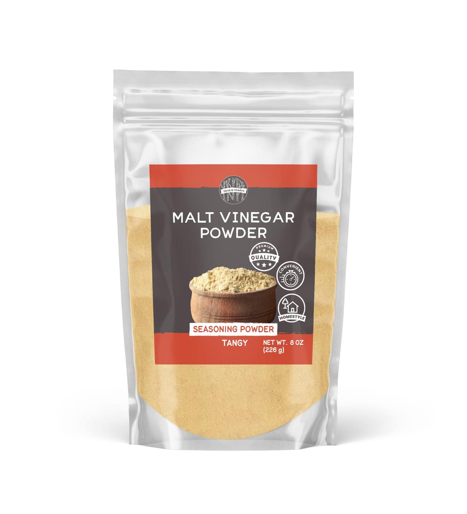 Birch & Meadow 8 oz Malt Vinegar Powder - Tangy & Sweet Flavor - Easy to Dissolve - Buy Online on GoSupps.com