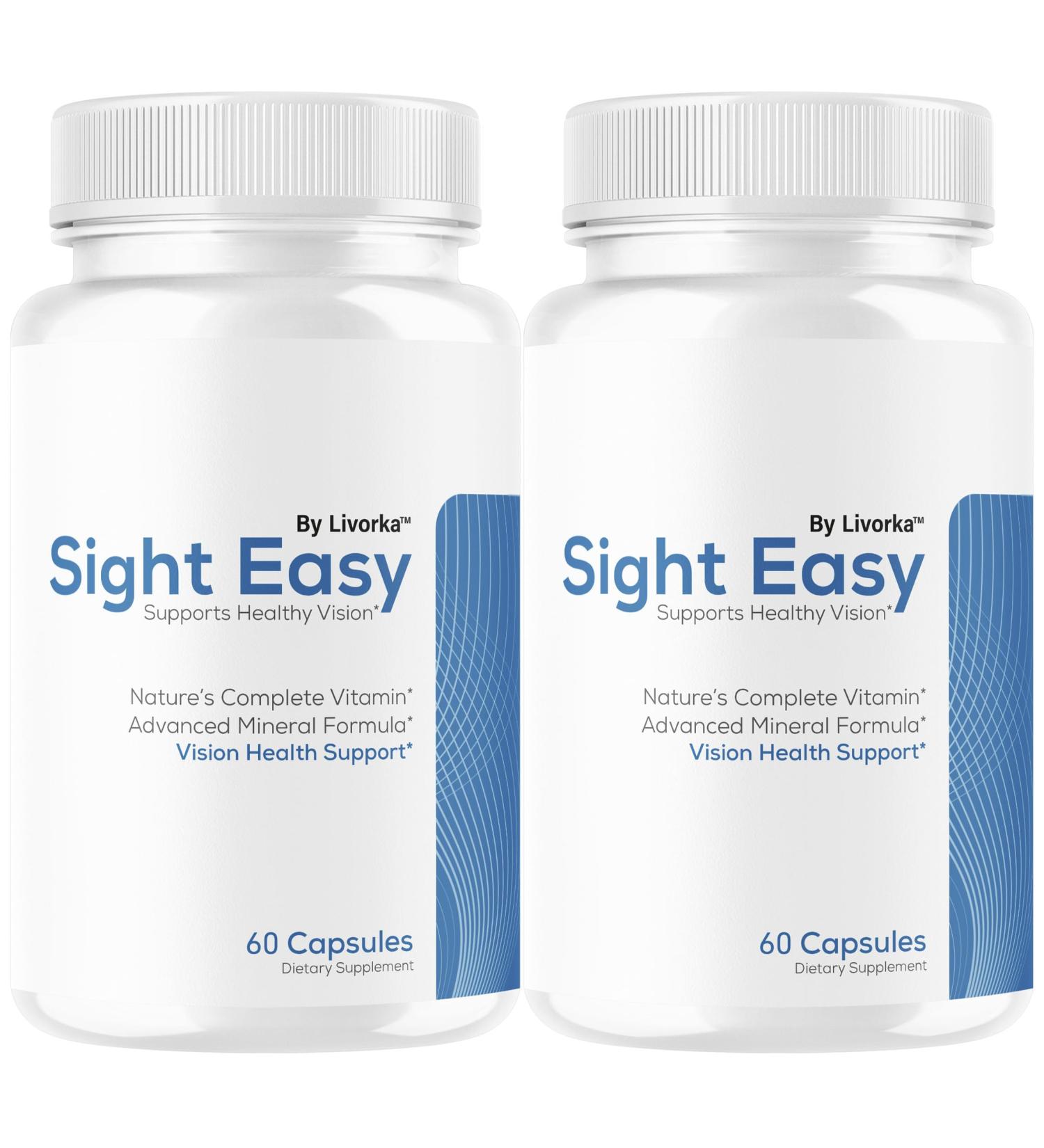 (2 Pack) Sight Easy Eye Vitamin & Mineral Supplements Capsules - Official Sight Easy Supplement Premium Advanced Formula Pills Natural SightEasy for Healthy Vision Support 120 Capsules for 2 Months - Buy Online on GoSupps.com