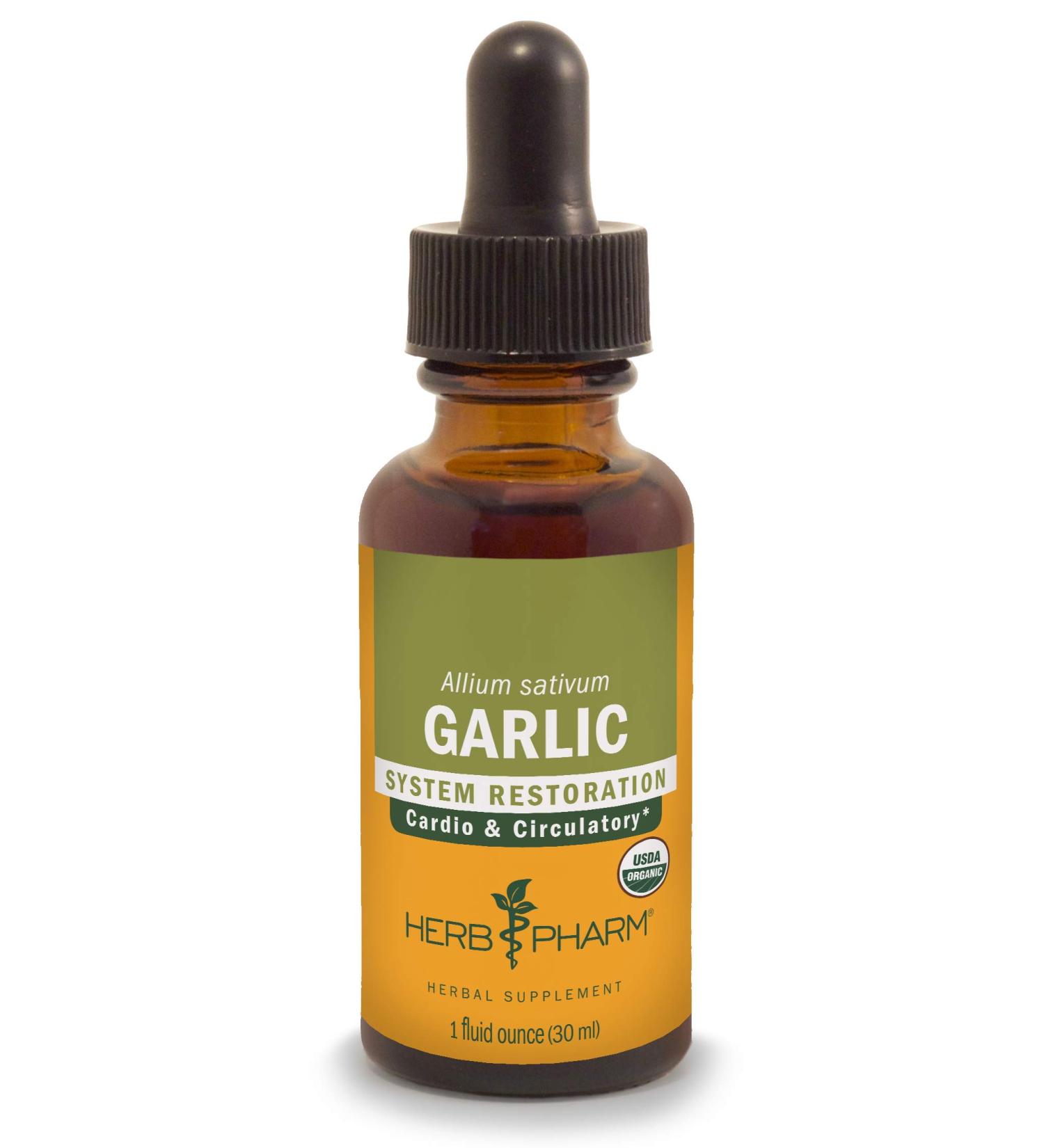 Herb Pharm Organic Garlic Extract - Cardiovascular & Circulatory Support - 1 Ounce - Buy Online on GoSupps.com