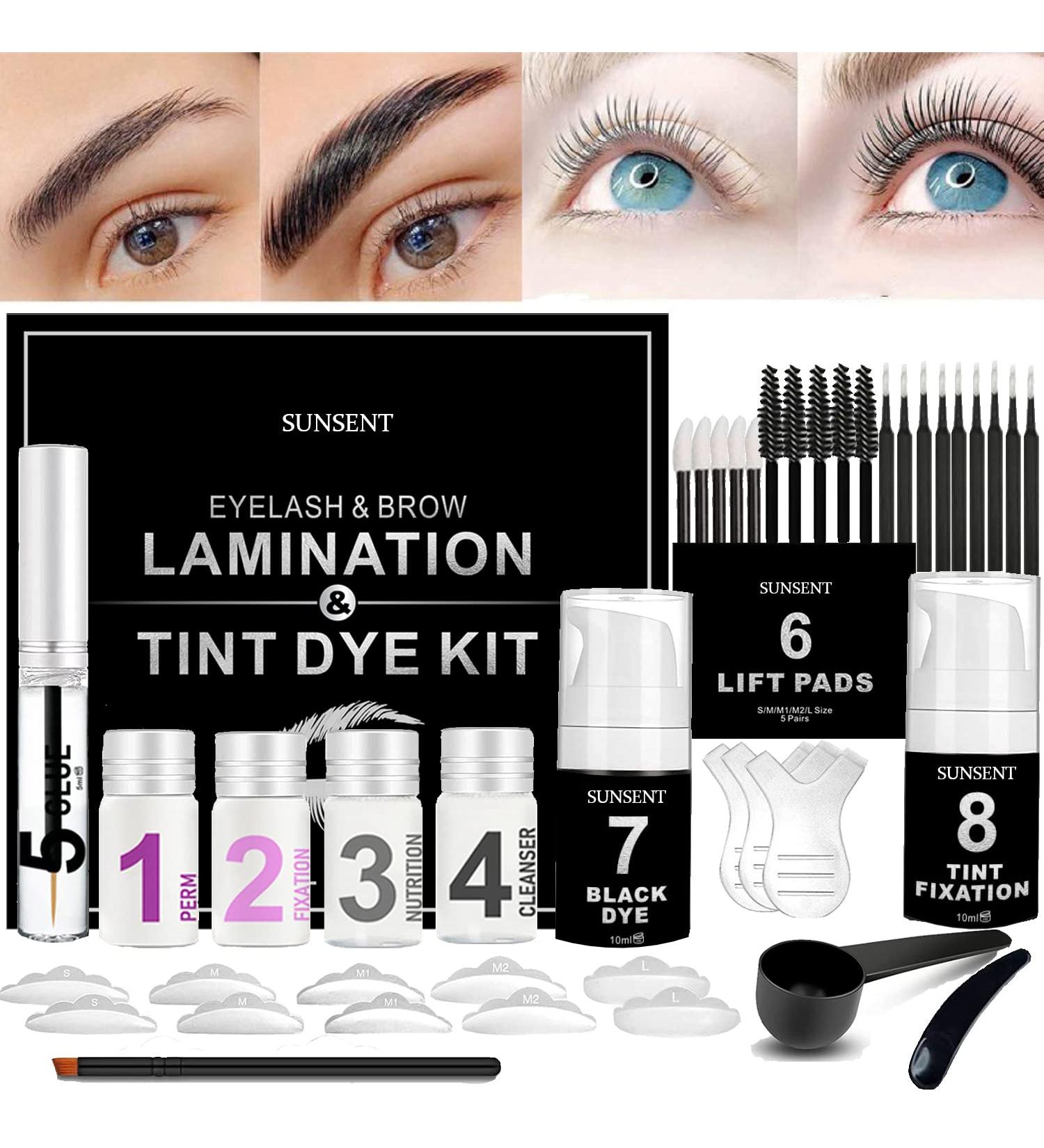Brow Lamination & Lash Lift Kit 4 in 1 | SUNSENT Eyelash & Eyebrow Perm | 12-Week Long-Lasting Keratin Treatment for Home Salon - Buy Online on GoSupps.com