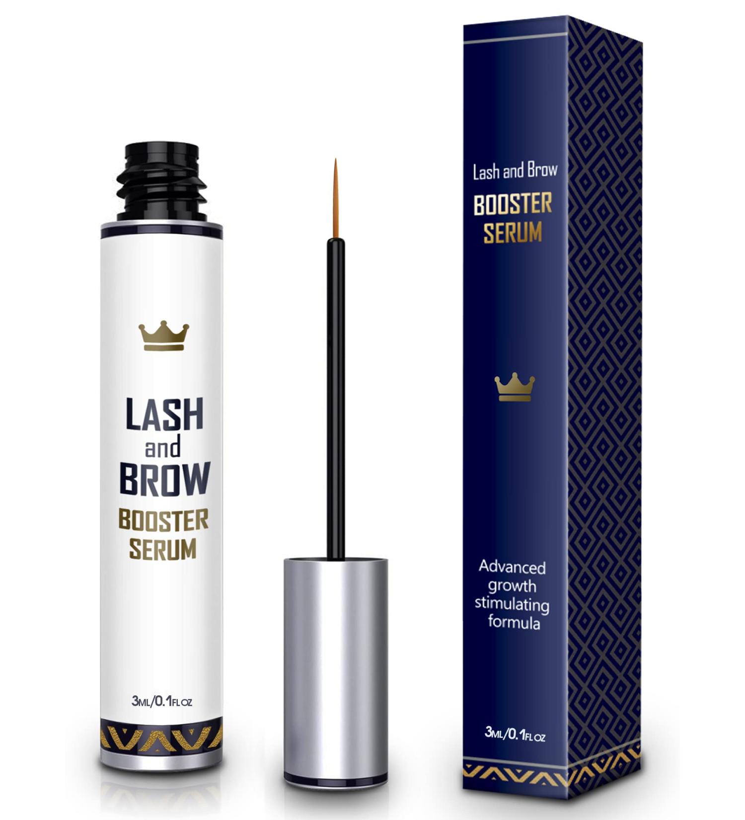 USA Made Natural Lash Growth Serum - Eyebrow & Eyelash Enhancer - Longer Lashes & Brows - 0.17 Fl Oz - Buy Online on GoSupps.com