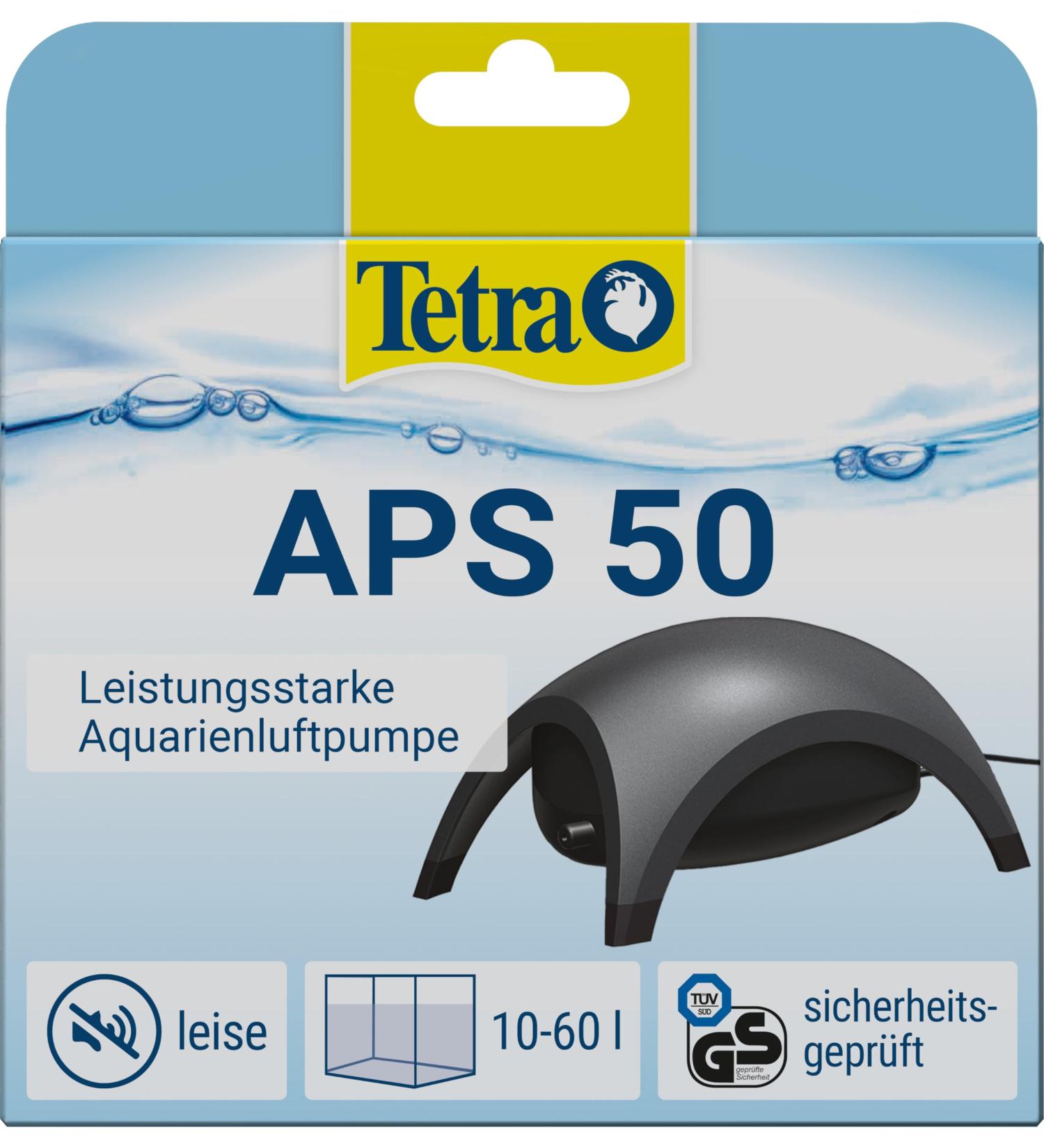 Tetra APS 50 Aquarium Air Pump - Quiet Diaphragm Pump for 10-60L Tanks | Black - Buy Online on GoSupps.com