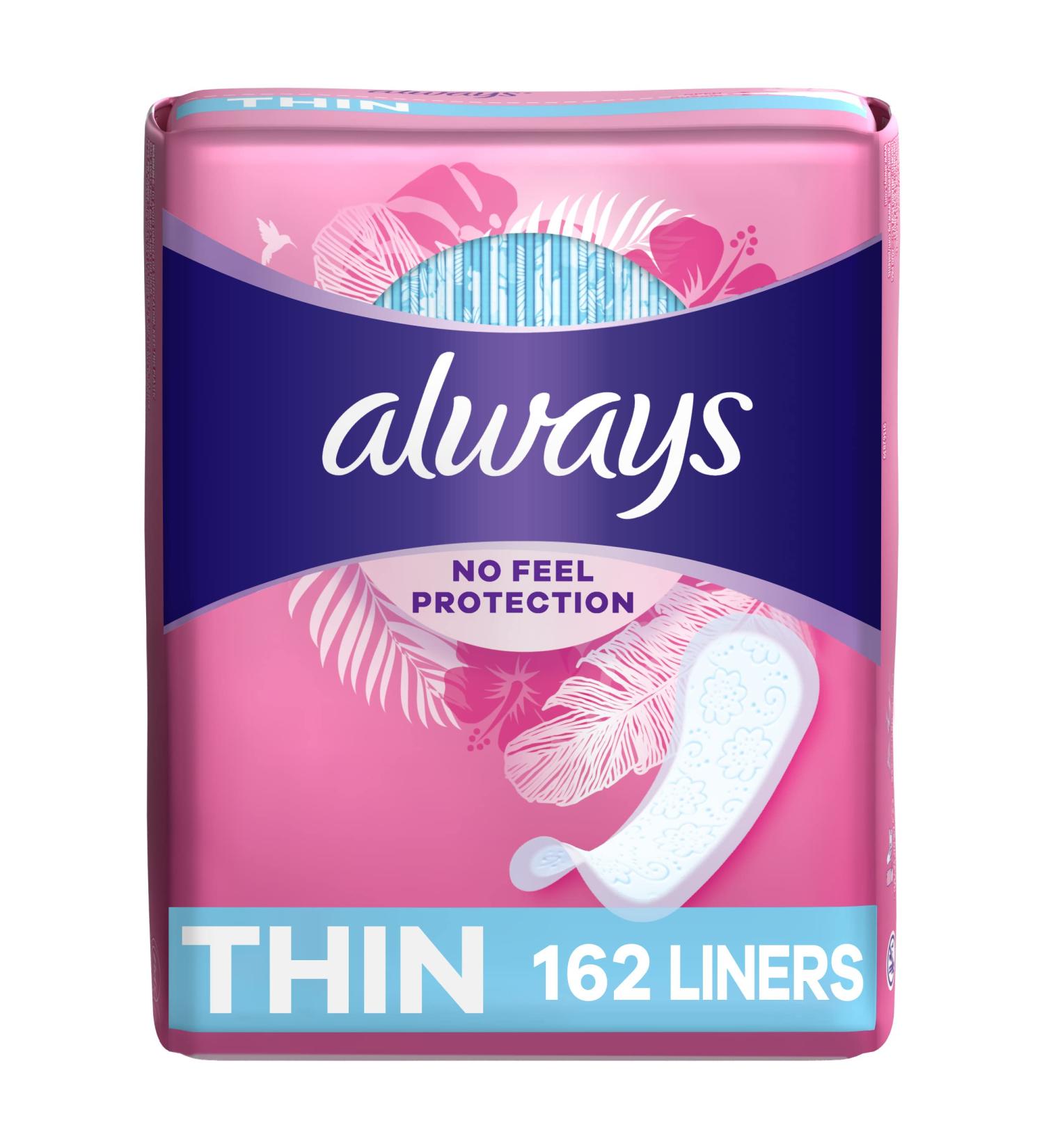 Always Thin Daily Wrapped Liners Unscented - 162 Count | Best Comfort & Protection - Buy Online on GoSupps.com