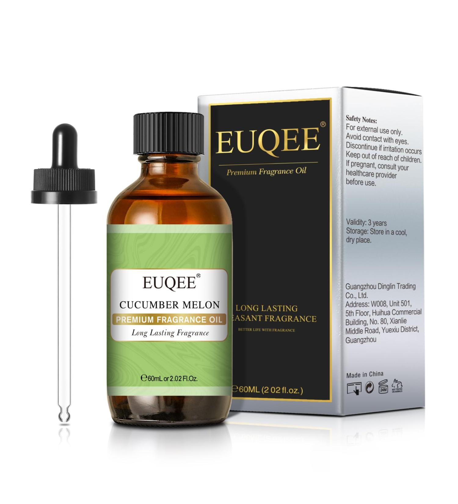 Cucumber Melon Fragrance Oil 60ml - Premium Grade Aromatherapy Essential Oil for Diffusers & Candle Making - EUQEE - Pack of 1 - Buy Online on GoSupps.com
