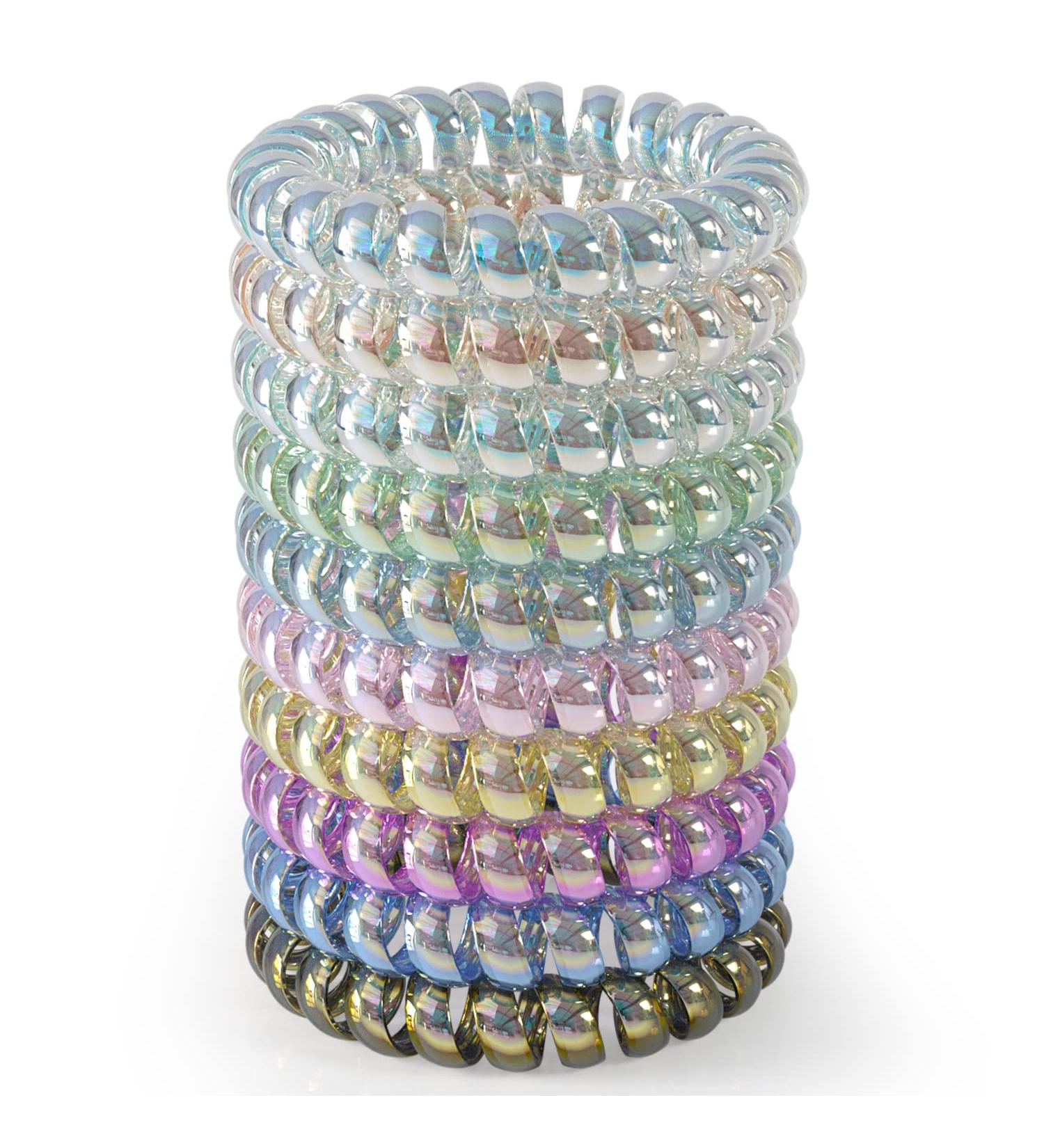 Jesslab Spiral Hair Ties - 10 Traceless Plastic Coil Hair Holders for Women - No-Damage Ponytail Accessories - Color Sorted (#12) - Buy Online on GoSupps.com
