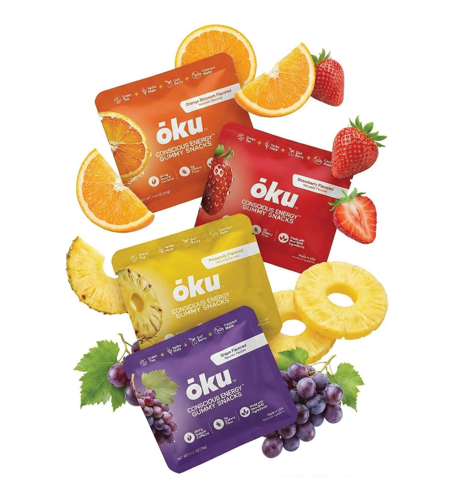  ku Funtional Energy Chews 60mg of Caffeine from Green Tea & Yerba Mate Coconut Water for Hydration and 4 Grams of Fiber Travel Size Gummy Packs Variety Pack (8-Pack) Variety Pack 1.05 Ounce (Pack of 8) - Buy Online on GoSupps.com