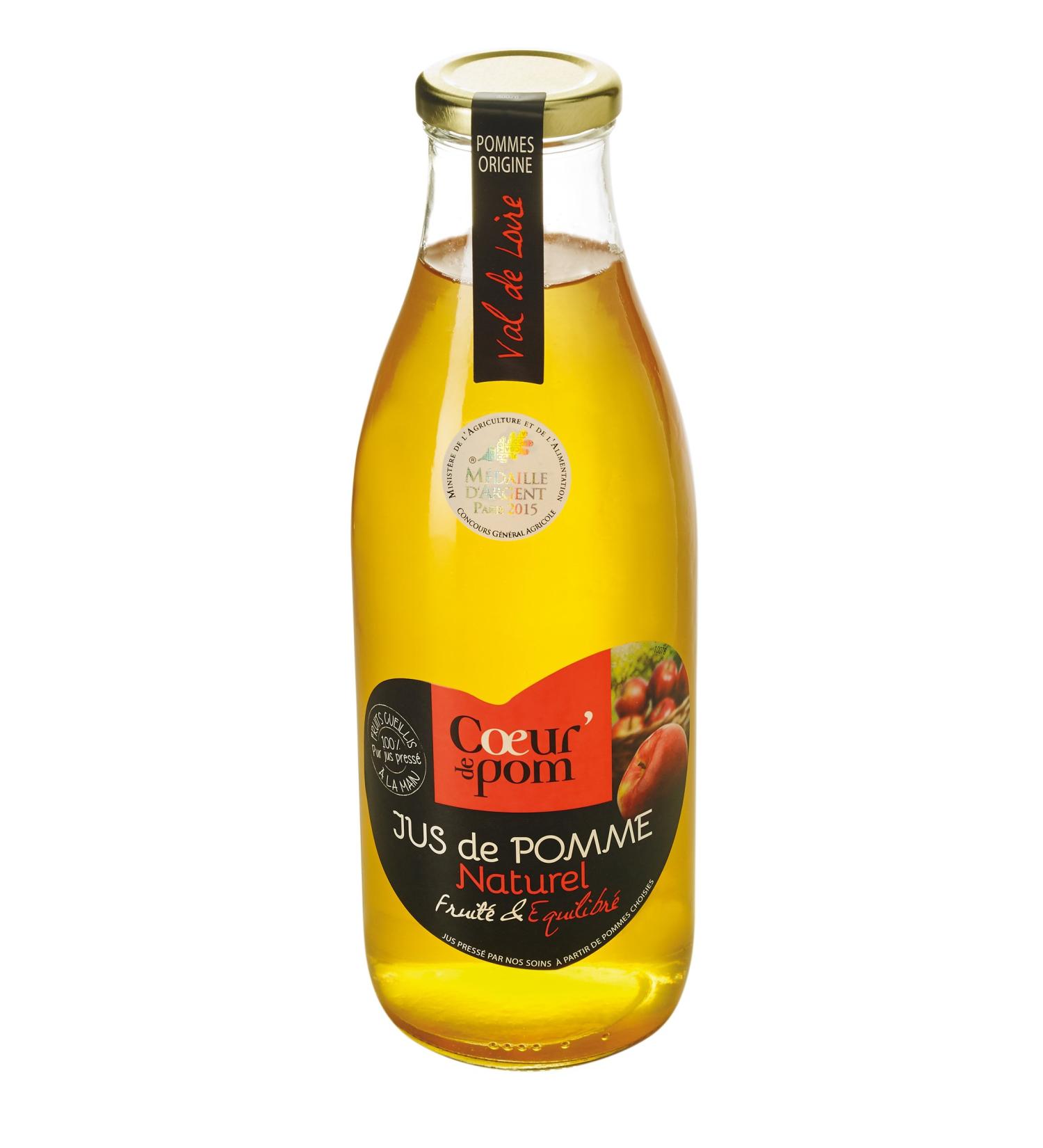 Cœur de Pom Pure Natural Apple Juice Multi Varietal 1 L - Pack of 3