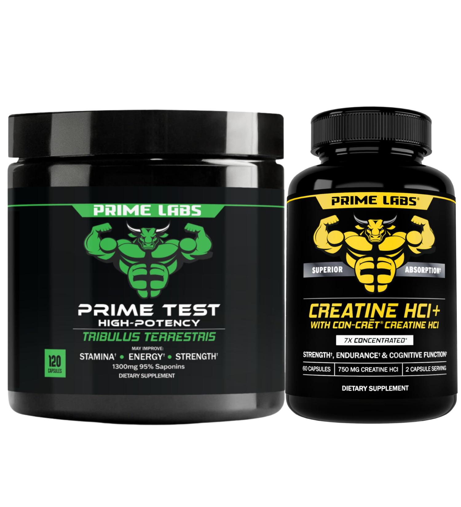 Prime Labs Tribulus Terrestris (120 ct) + Creatine HCl Capsules (60 ct) - Buy Online on GoSupps.com