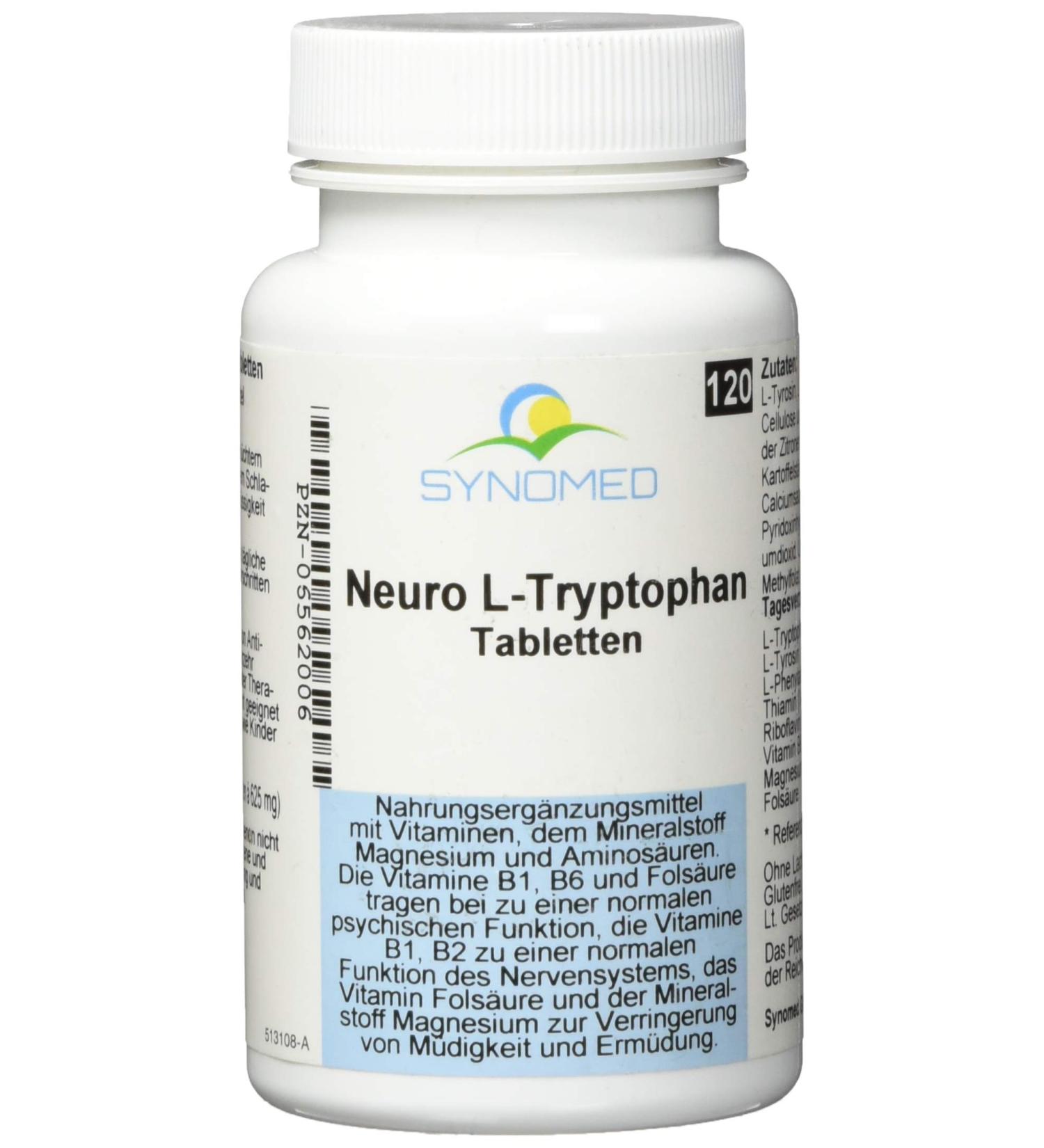 Buy SYNOMED Neuro L-Tryptophan Tablets - 120 Count (75g) | Premium Mood & Sleep Support - Fast International Shipping - Buy Online on GoSupps.com