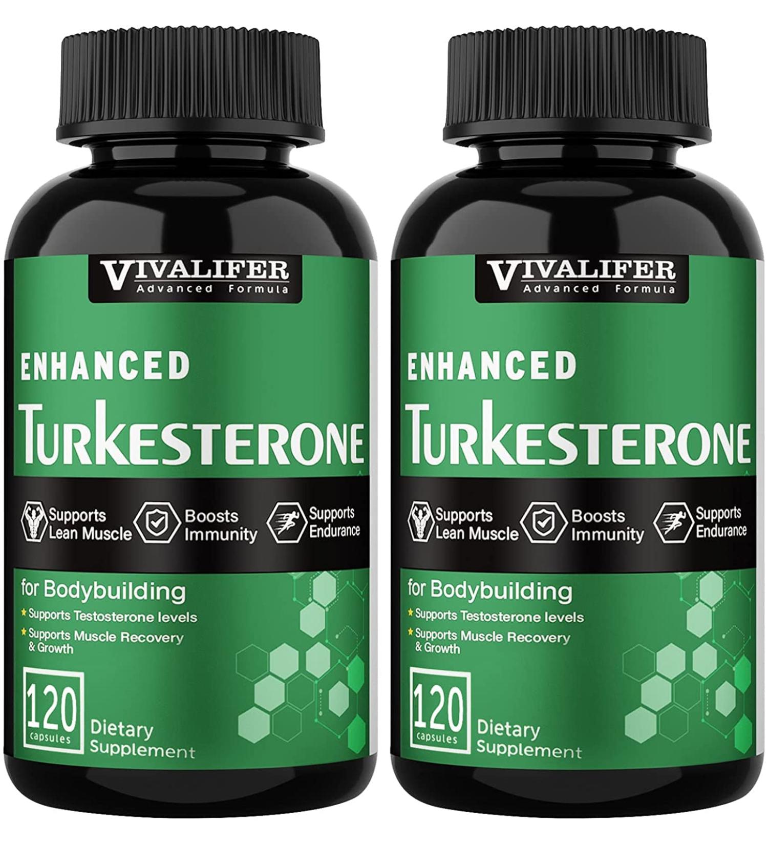 Turkesterone 1000mg Muscle Building & Mood Boost Supplement - 2 Pack, 240 Vegan Capsules, Male Strength Enhancer & Immune Support - Buy Online on GoSupps.com