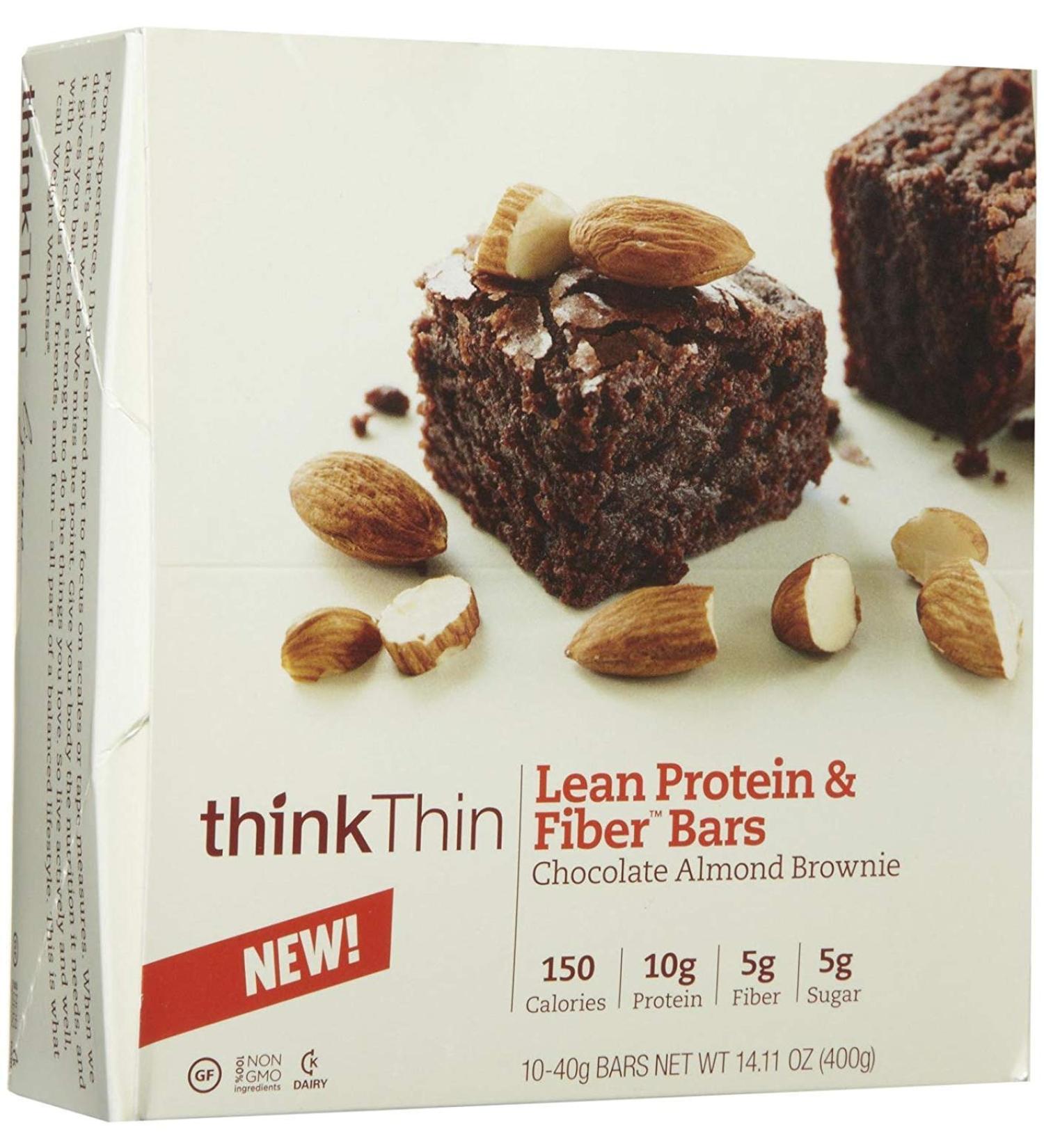 thinkThin Protein Bars - Chocolate Almond Brownie - 1.41 oz - 10 ct