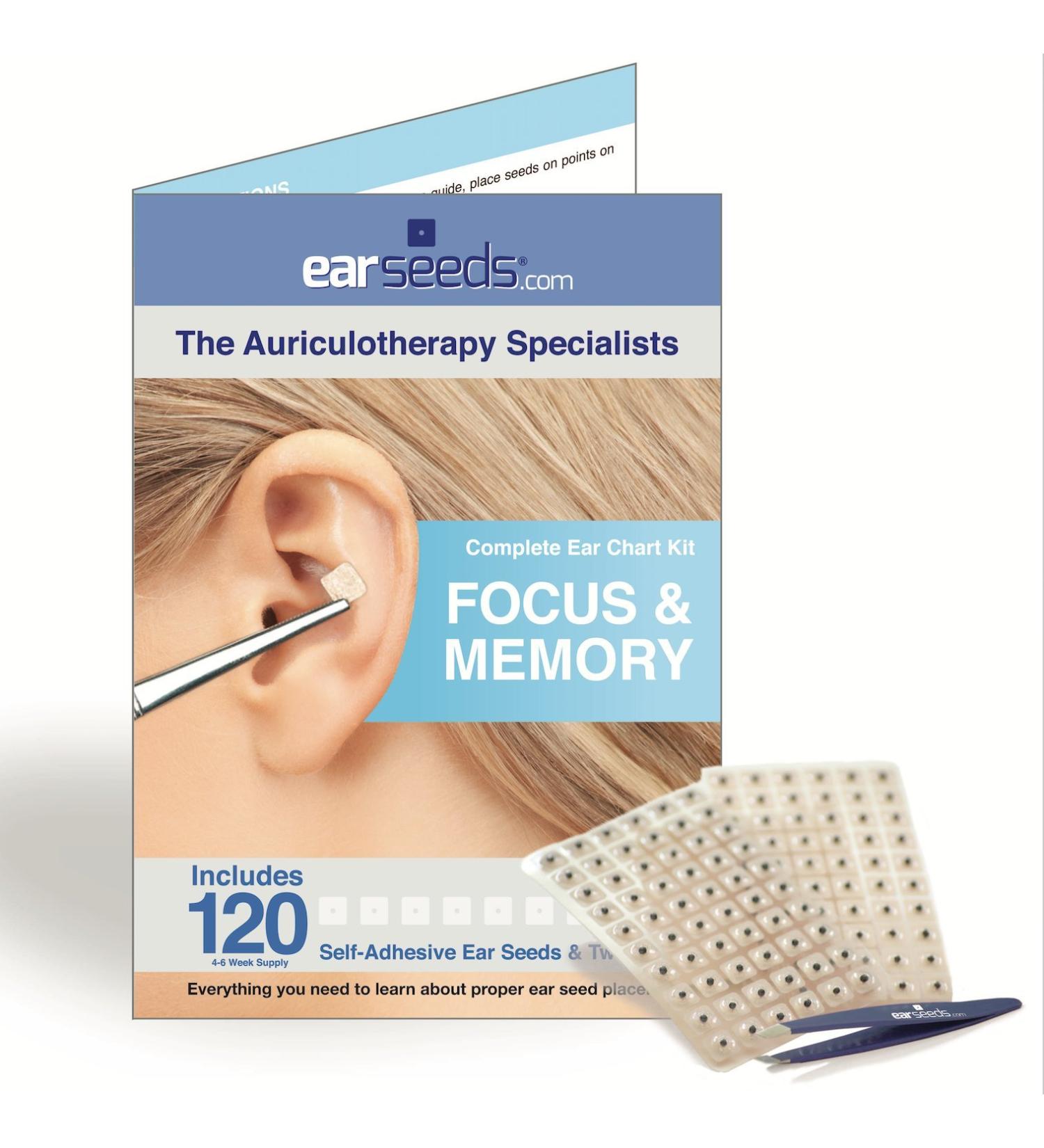 Memory Ear Seed Kit- 120 Vaccaria Ear Seeds Stainless Steel Tweezer