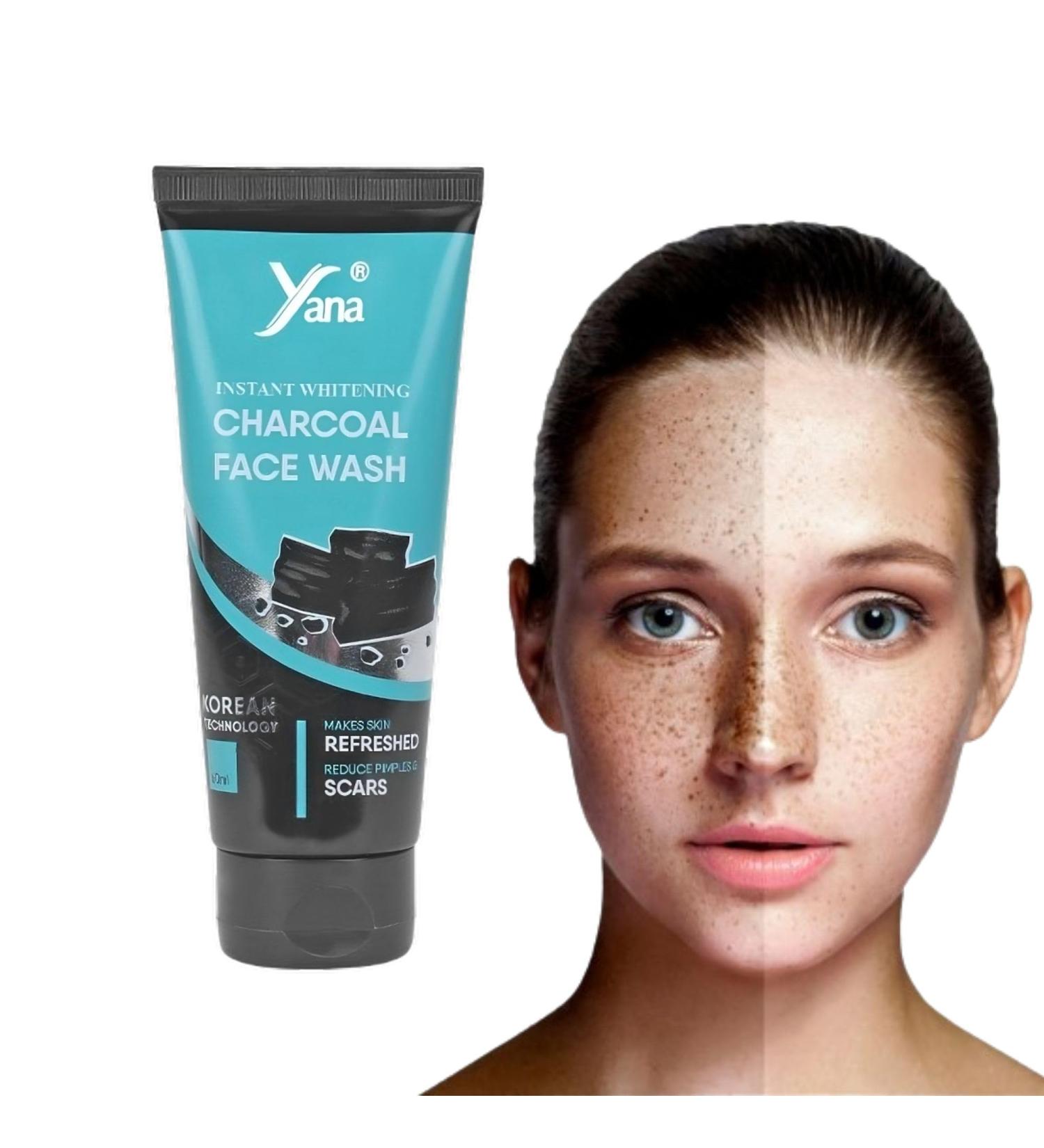 Yana Cosmetics Yana Organic Charcoal Clean Face Face wash cleansing for acne & Pimples for Clear Skin Oily problems Skin Natural Parabean Free - Buy Online on GoSupps.com