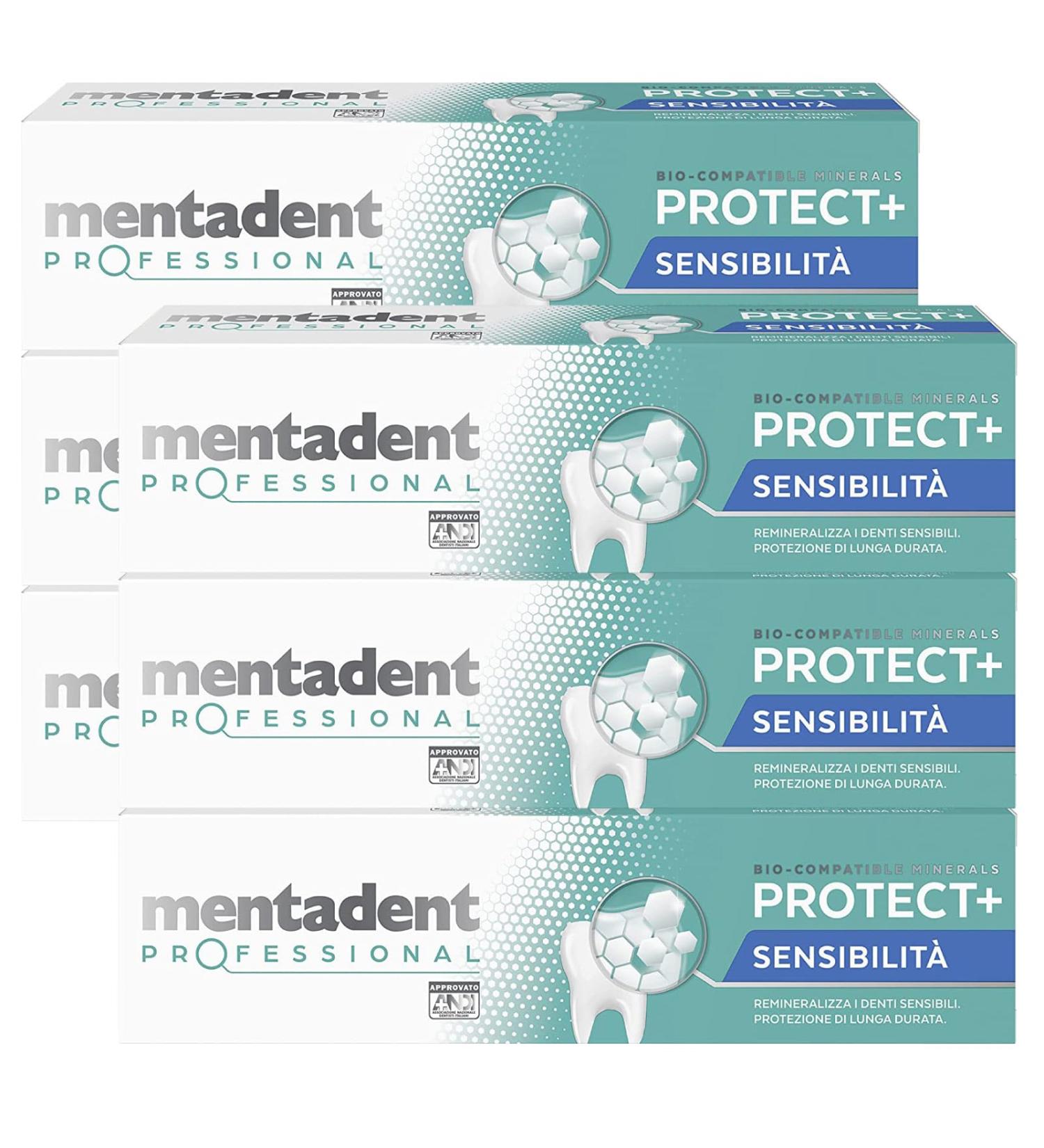 Mentadent Professional Protect+ Sensitivity Dentifrice pour dents sensibles avec min raux et potassium biologiquement compatibles Lot de 6 flacons de 75 ml 75 ml (Lot de 6)