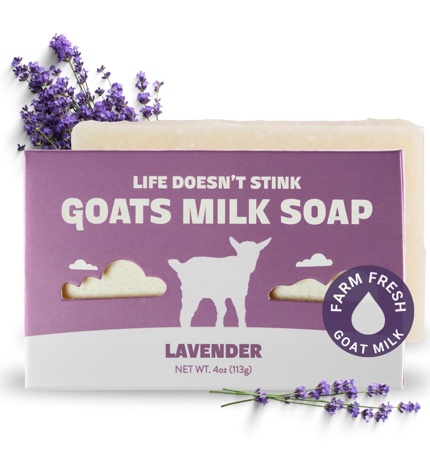 Stinkbug Organic Goats Milk Soap with Lavender - Natural Ingredients 4 oz - Eco-Friendly Skincare - Buy Online on GoSupps.com