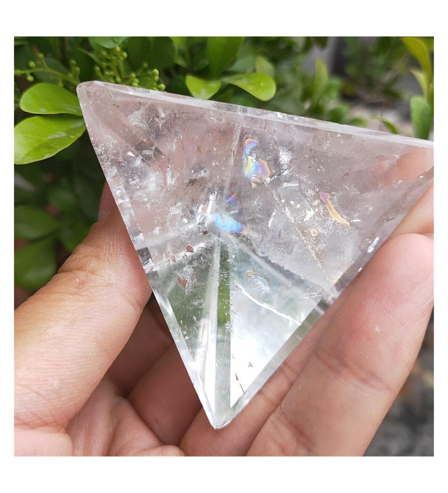 4cm Tetrahedron Pyramid 4 Faces 6 Edges White Crystal Pyramid Natural Clear Quartz Crystal Pyramid Reiki Stone Crystal Reiki - Buy Online on GoSupps.com