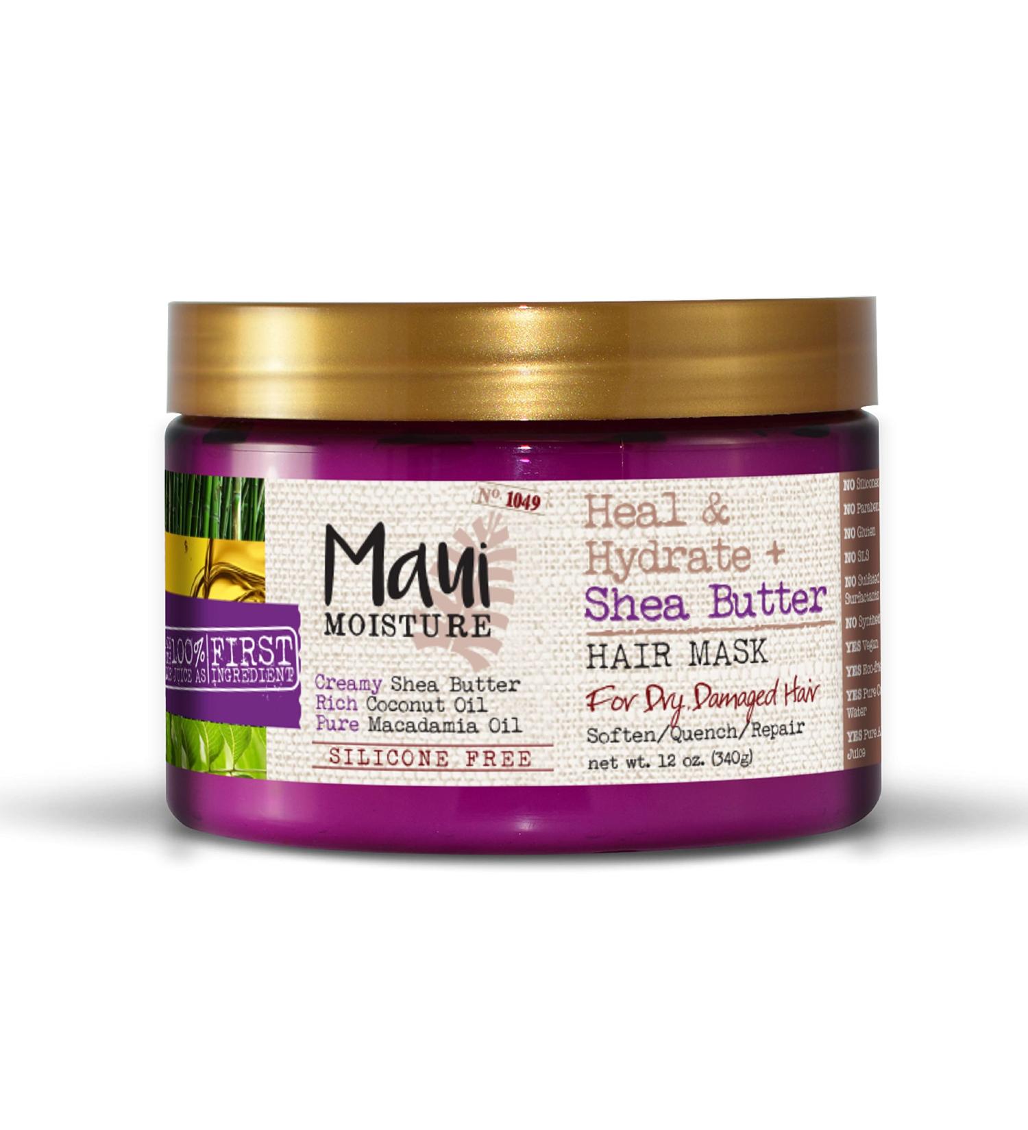 Maui Moisture Shea Butter Hair Mask & Leave-In Conditioner - 12 oz | Vegan, Silicone, Paraben & Sulfate-Free - Buy Online on GoSupps.com