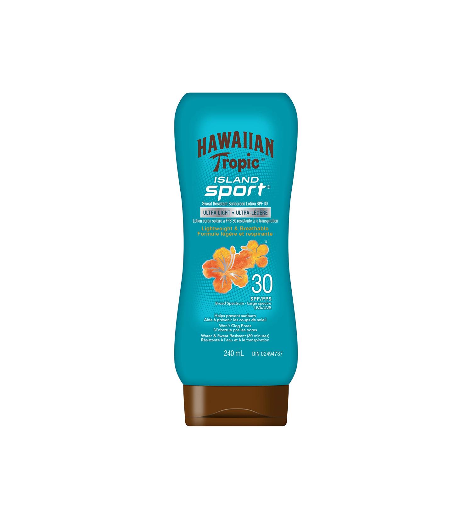 Hawaiian Tropic Island Sport Ultra-light Sport Sunscreen Lotion SPF 30 Broad Spectrum Protection 240mL - Buy Online on GoSupps.com