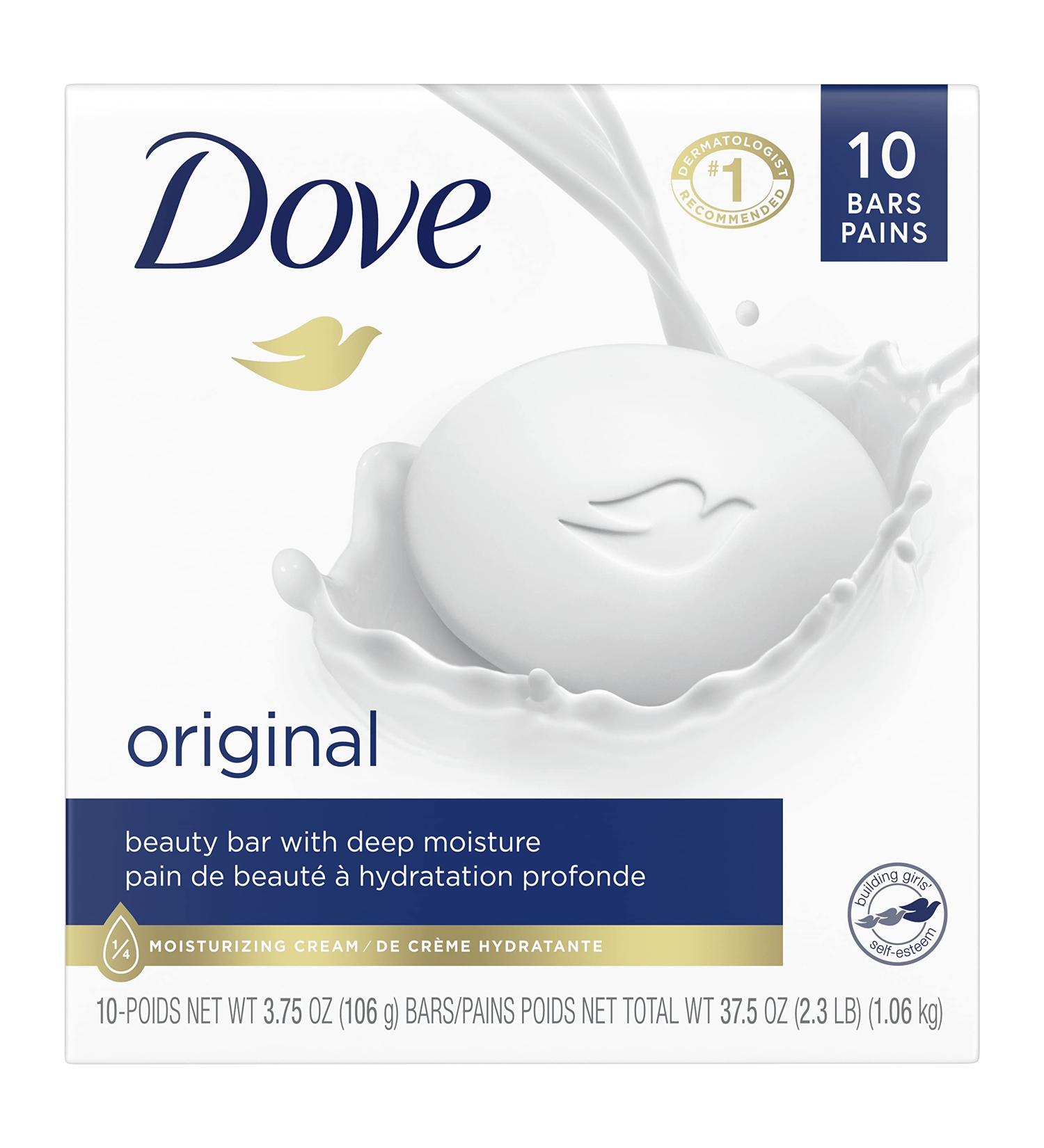 Dove Beauty Bar more moisturizing than bar soap Original for clean and soft skin 106 g 10 count 106 g (Pack of 10) Beauty Bar - Buy Online on GoSupps.com
