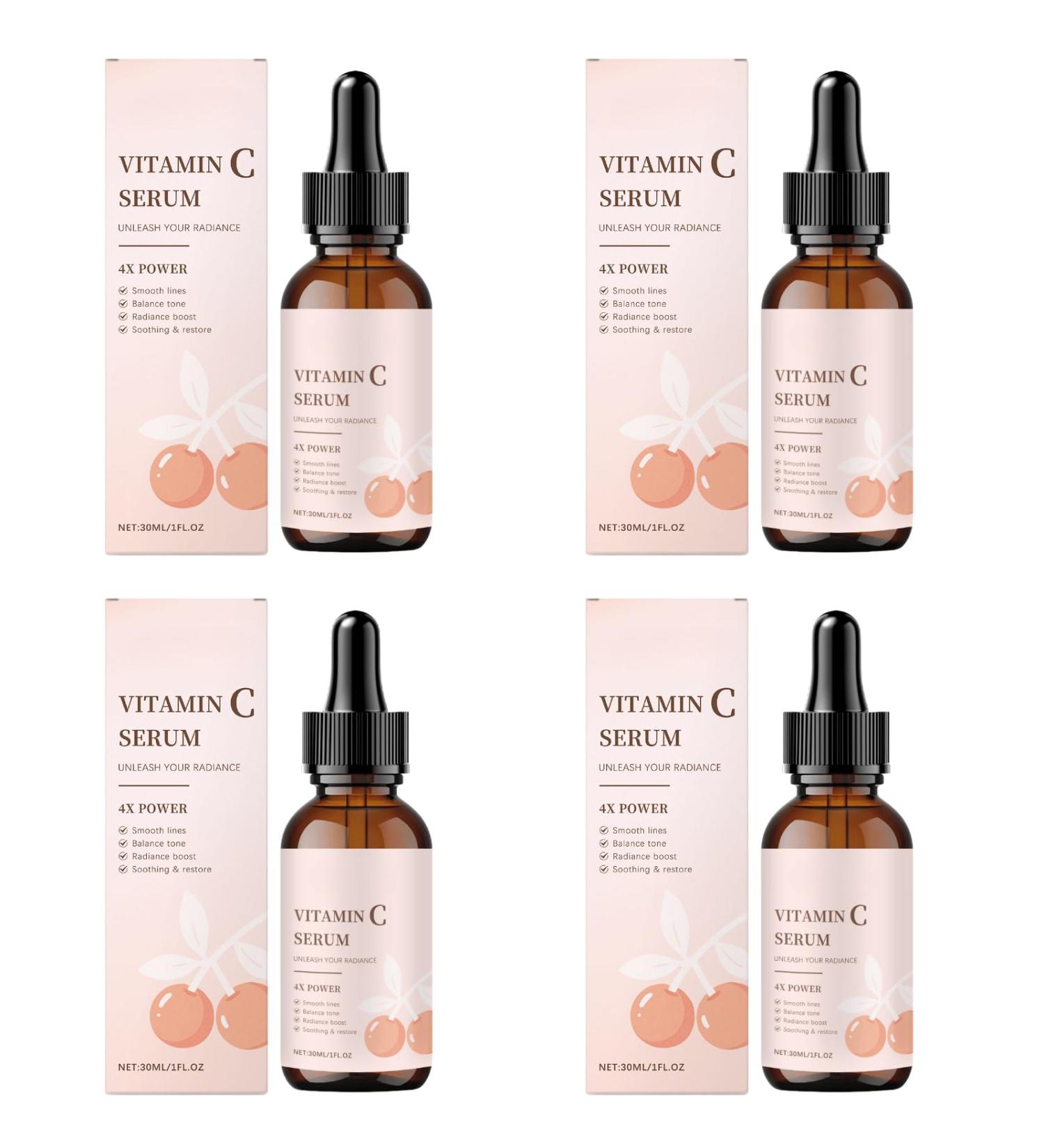  Nuvilo Vitamin C Hyaluronic Acid Face Serum - Moisturizing Care for Smooth Radiant and Balanced Skin (4 Pcs) - Buy Online on GoSupps.com
