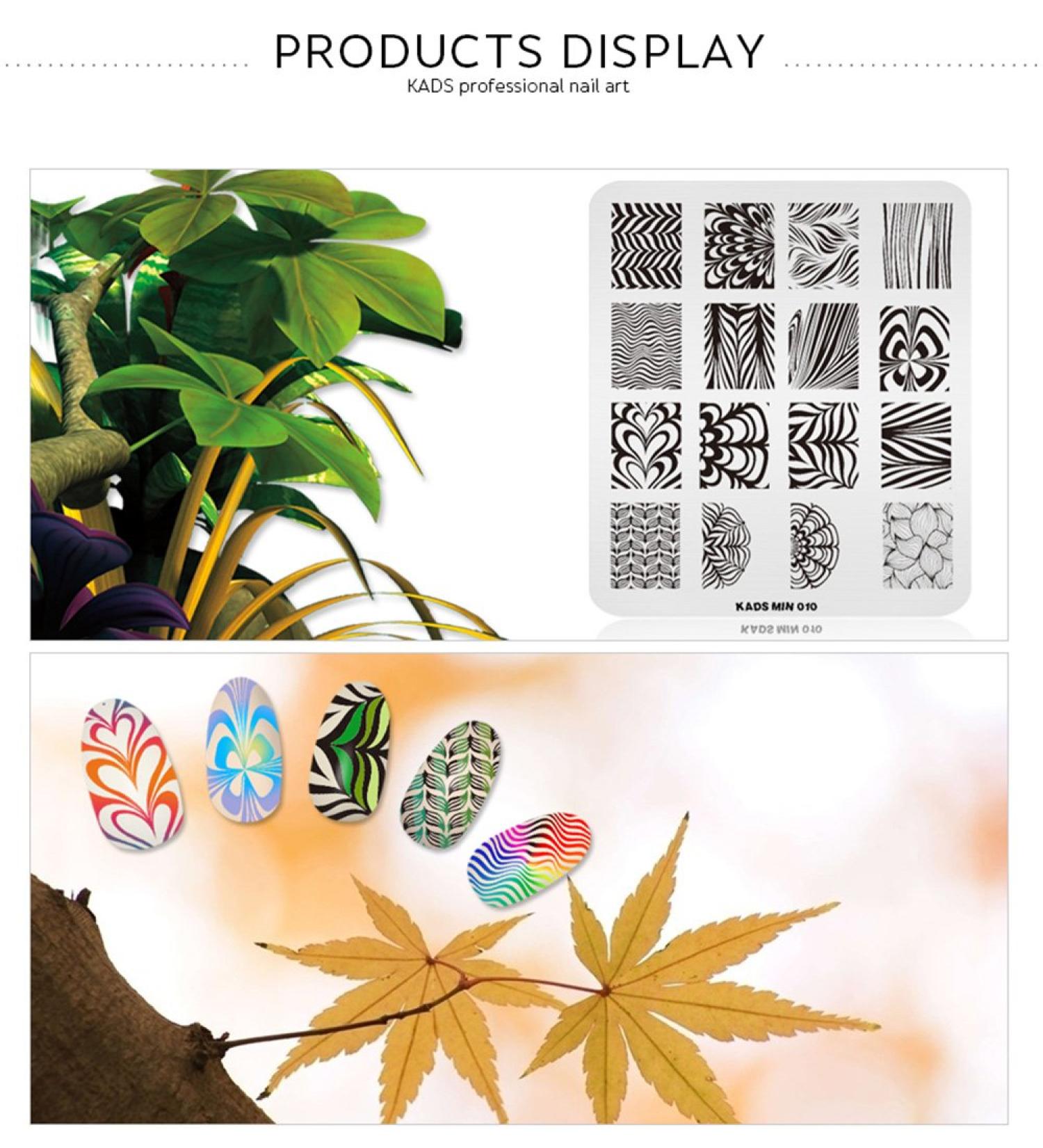 KADS Nail Art Stamping Plates - 4pcs Pattern Stamp Templates for Salon Designs - Buy Online on GoSupps.com