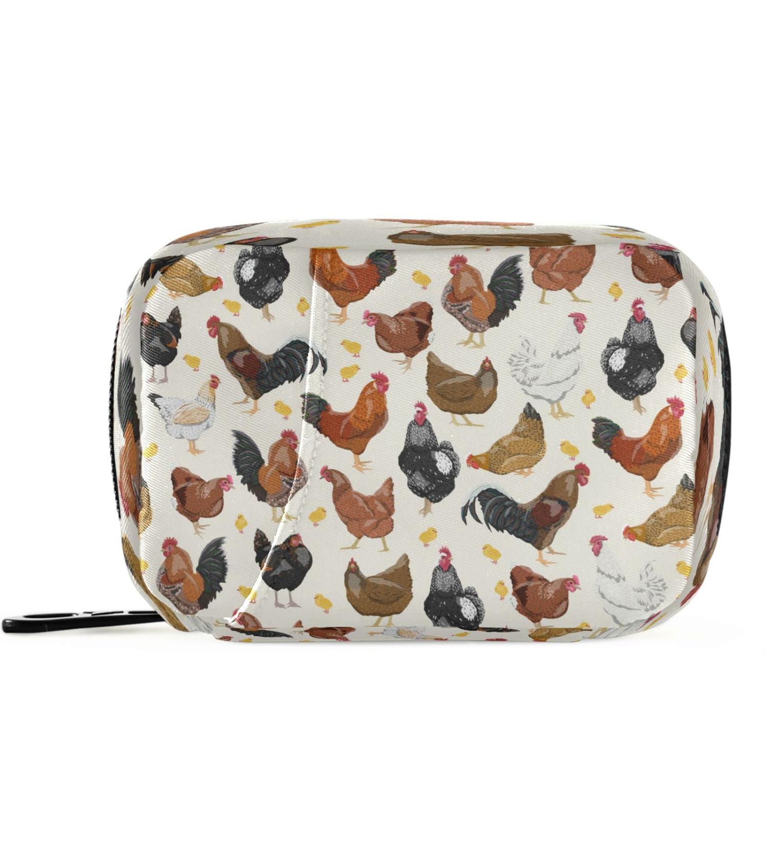 Rustic Hens Roosters Chickens 7-Day Pill Organizer Case | Portable Travel Vitamin & Medicine Pouch - Buy Online on GoSupps.com