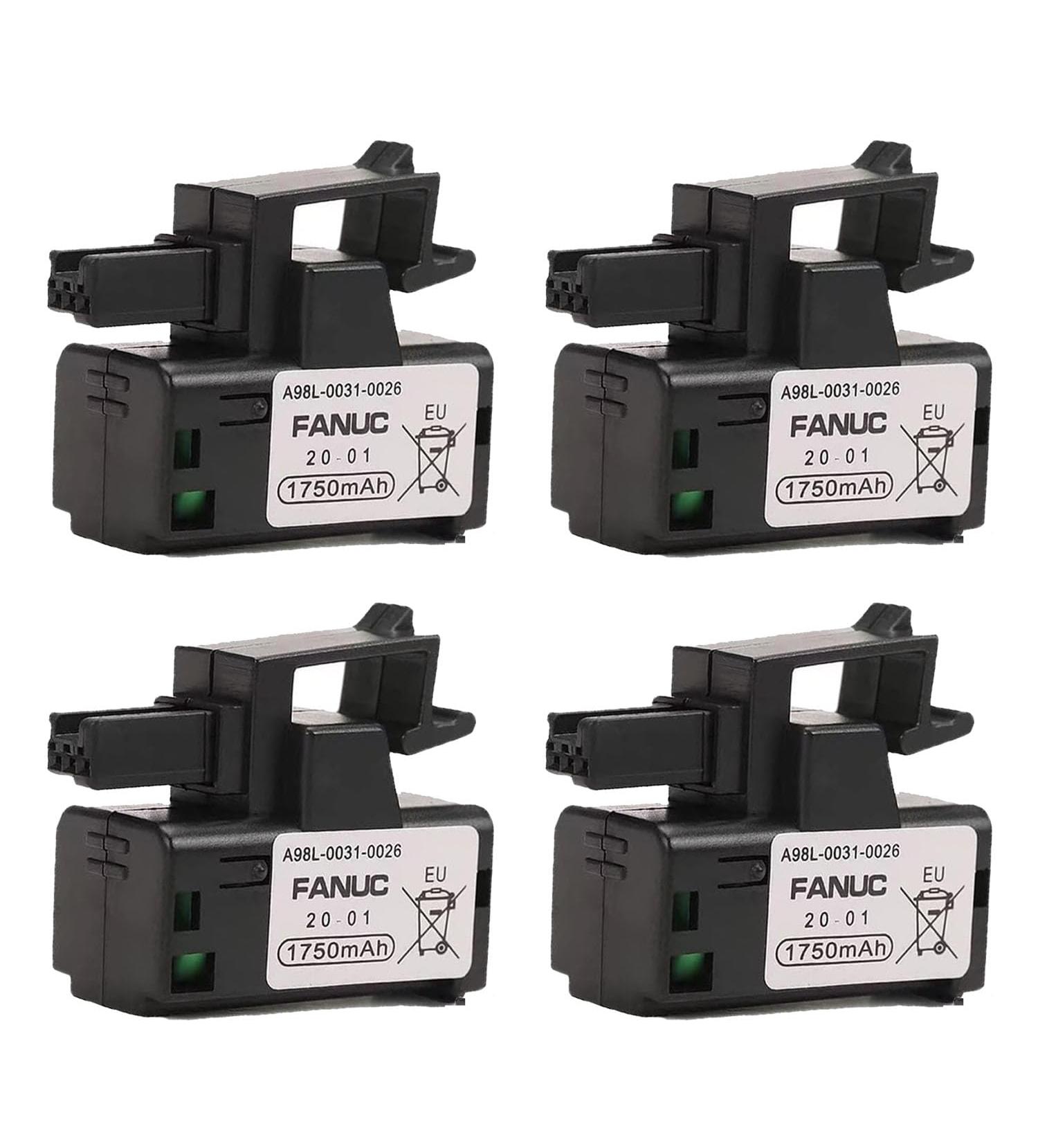 Pack of 4 - 3V A98L-0031-0026 Battery Replacement for FANUC A02B-0309-K102 | 1750mAh Non-Rechargeable PLC Battery - International Shipping Available - Buy Online on GoSupps.com