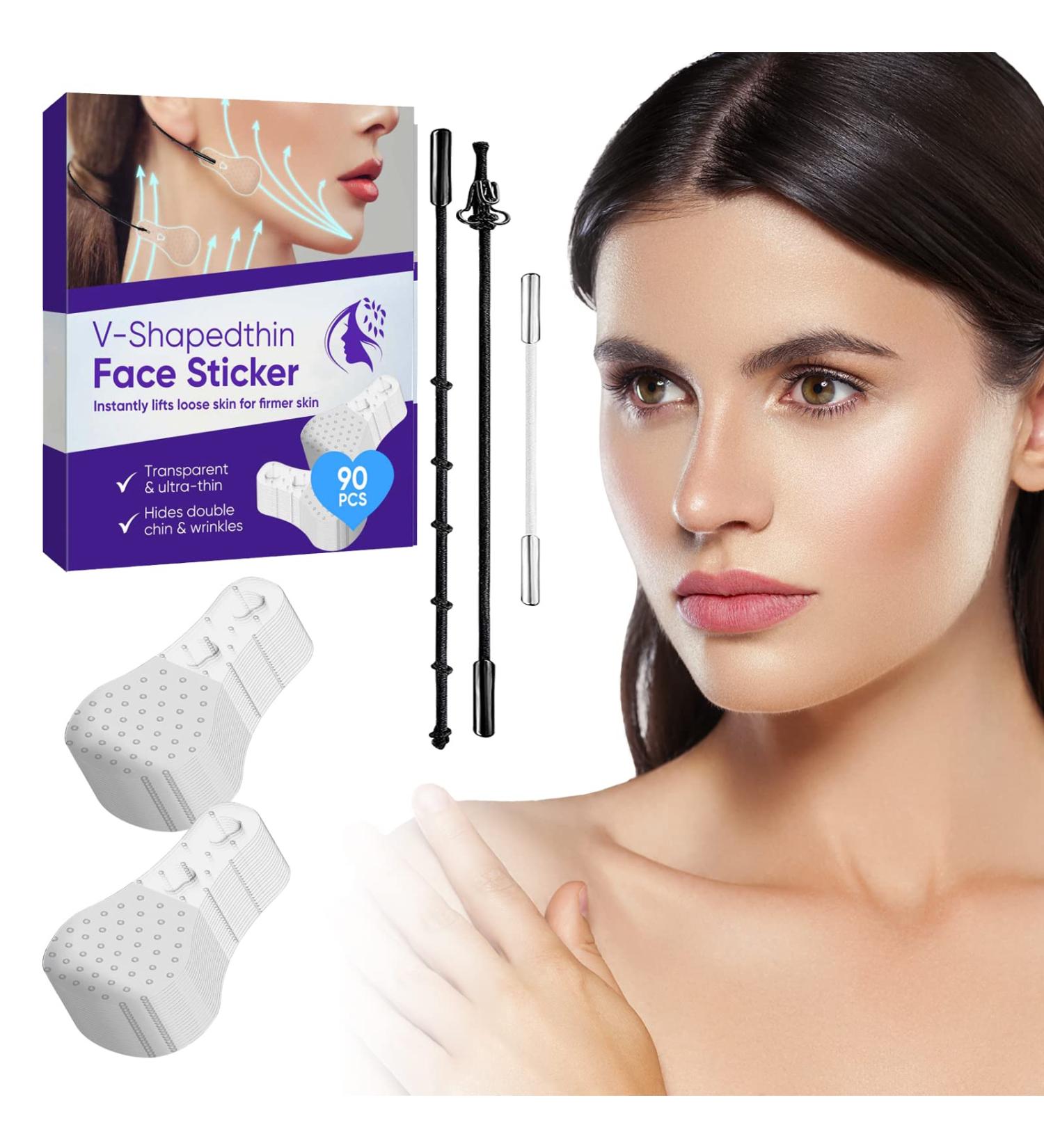 iTecFreely Face Lift Tape - 90 Pcs Ultra-Thin Invisible Face Tape for Lifting, Tightening Skin, and Hiding Facial & Neck Wrinkles - Buy Online on GoSupps.com