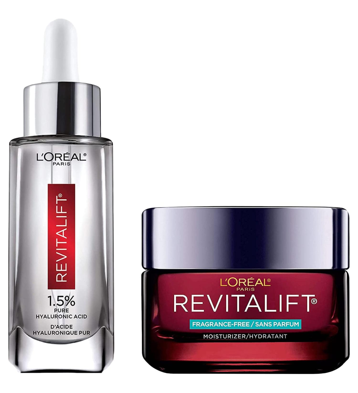 L Or al Paris Hydration Skincare Kit with Hyaluronic Acid Serum and Day Moisturizer for Face with Pro Retinol Vitamin C and Hyaluronic Acid Revitalift Triple Power LZR Reduces Look of Wrinkles Fragrance Free Paraben Free Skincare Kit 2 Count - Buy Online on GoSupps.com