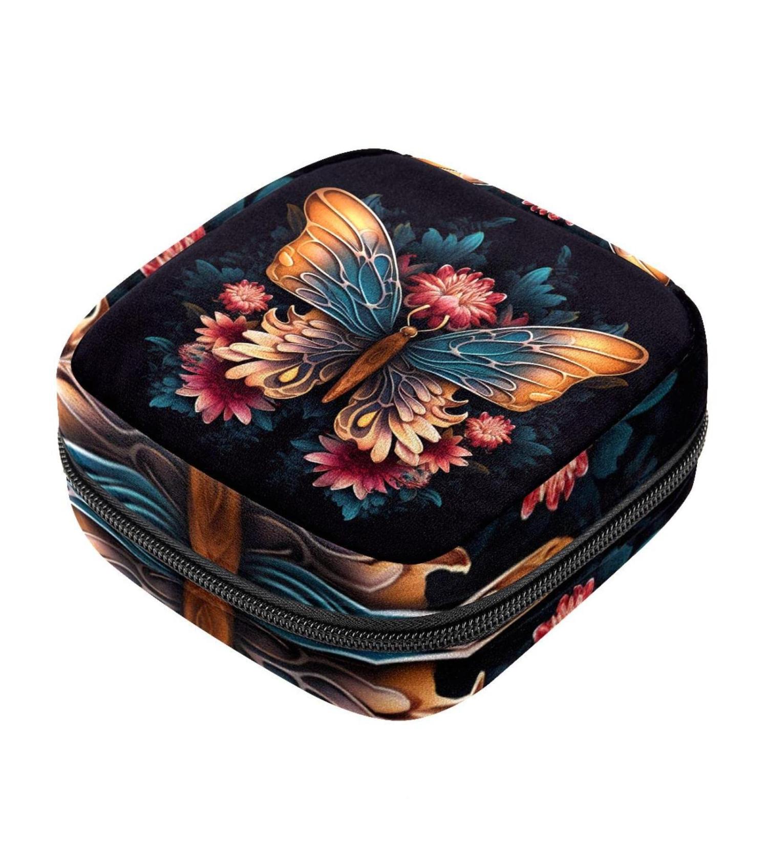 Portable Storage Bags for Women & Teens - Floral & Butterfly Motif for Menstrual Cups & Breastfeeding Pillows | Colorful Holders - Buy Online on GoSupps.com