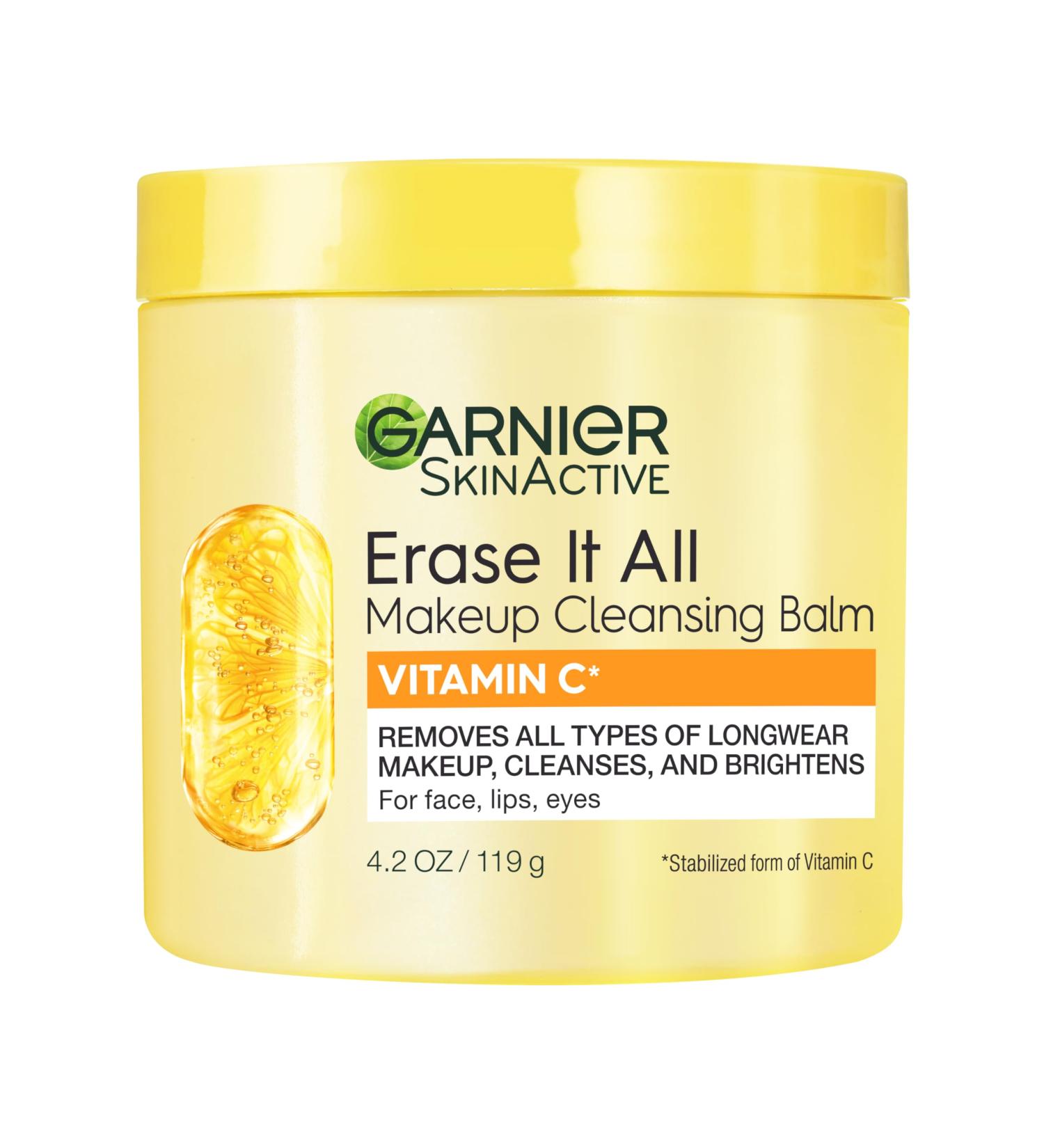 Garnier Erase It All Makeup Cleansing Balm with Vitamin C, Brightening Facial Cleanser and Makeup Remover, 4.2 Oz 4.2 Ounce (Pack of 1) - Buy Online on GoSupps.com